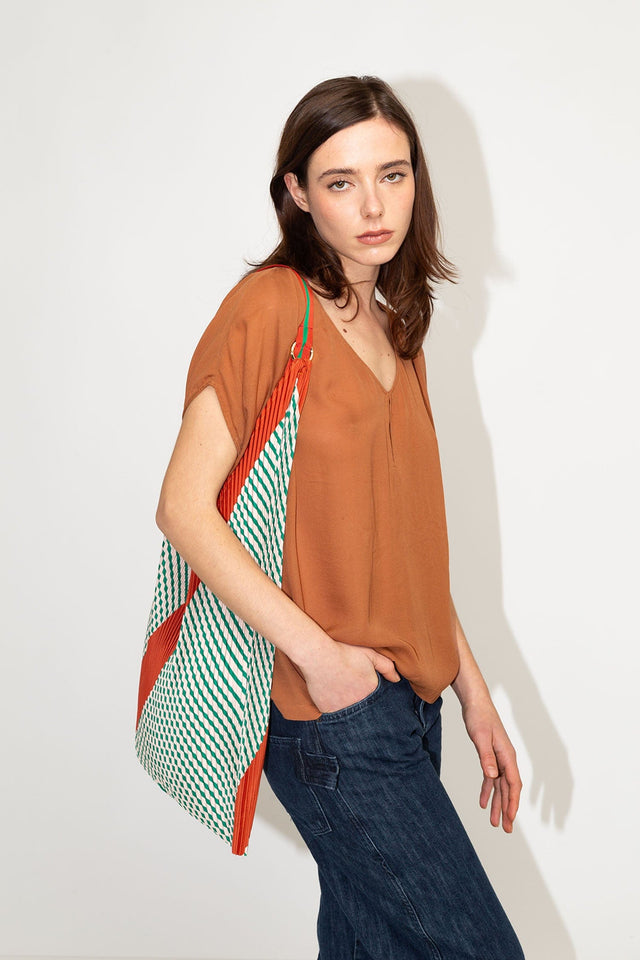 Multitudes Bags Y bag plissettata in raso Francesca