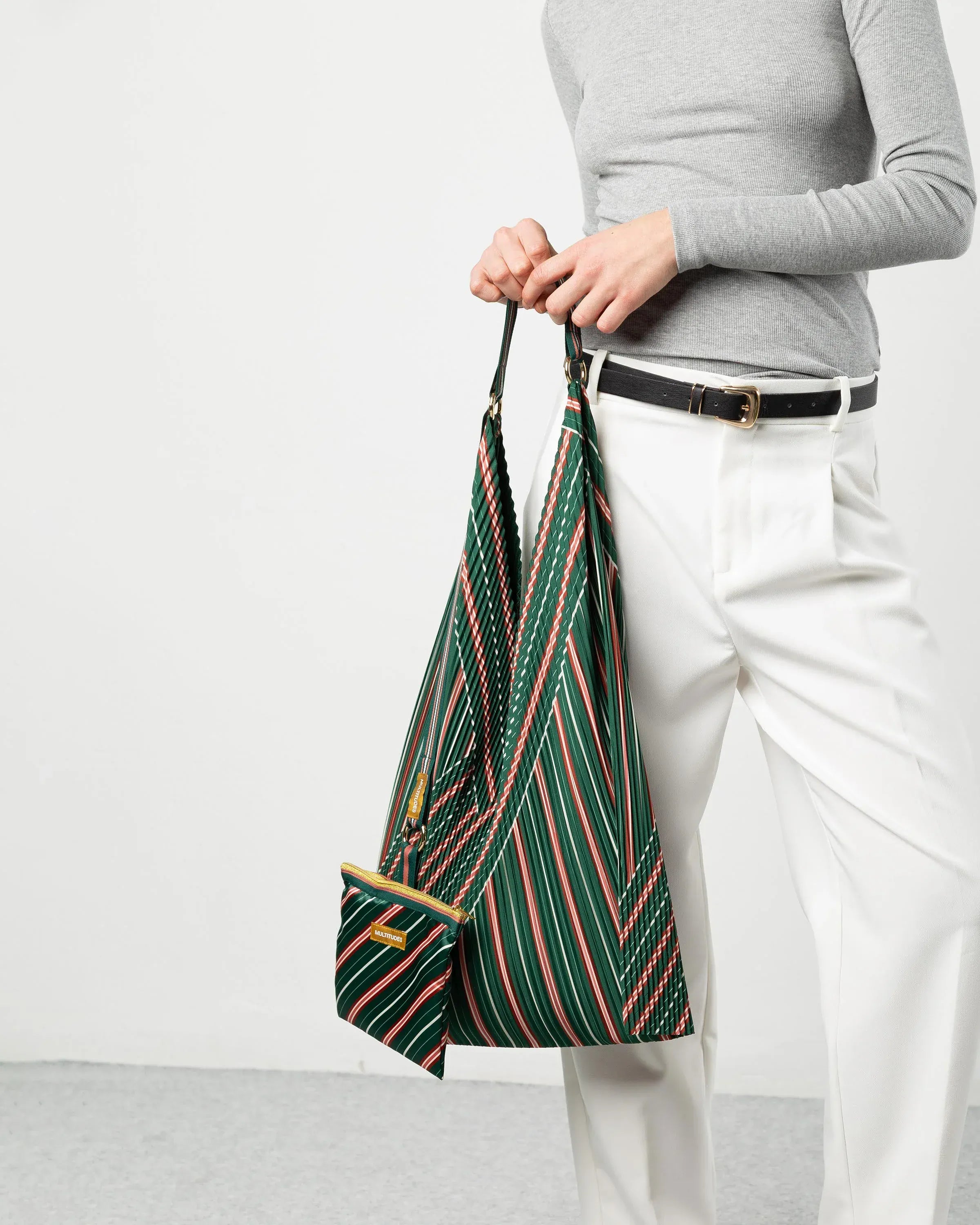 Multitudes Bags Y bag plissettata - Stella Green