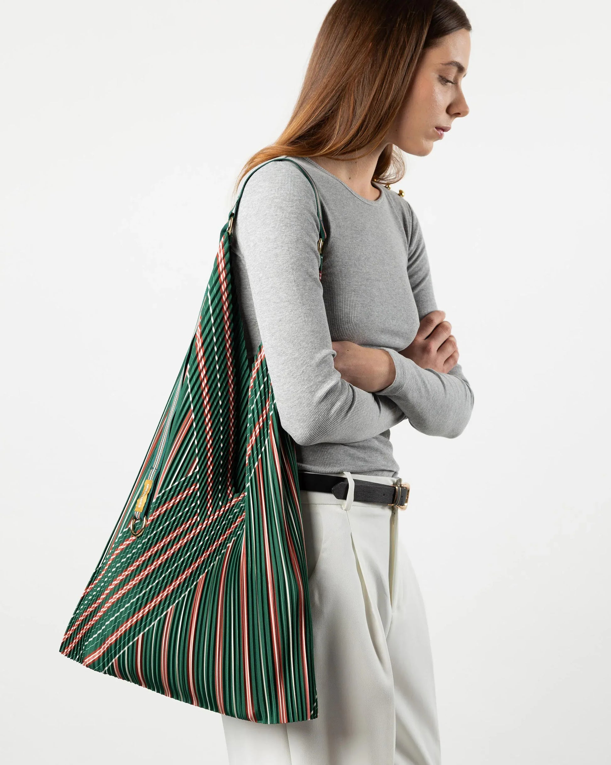Multitudes Bags Y bag plissettata - Stella Green