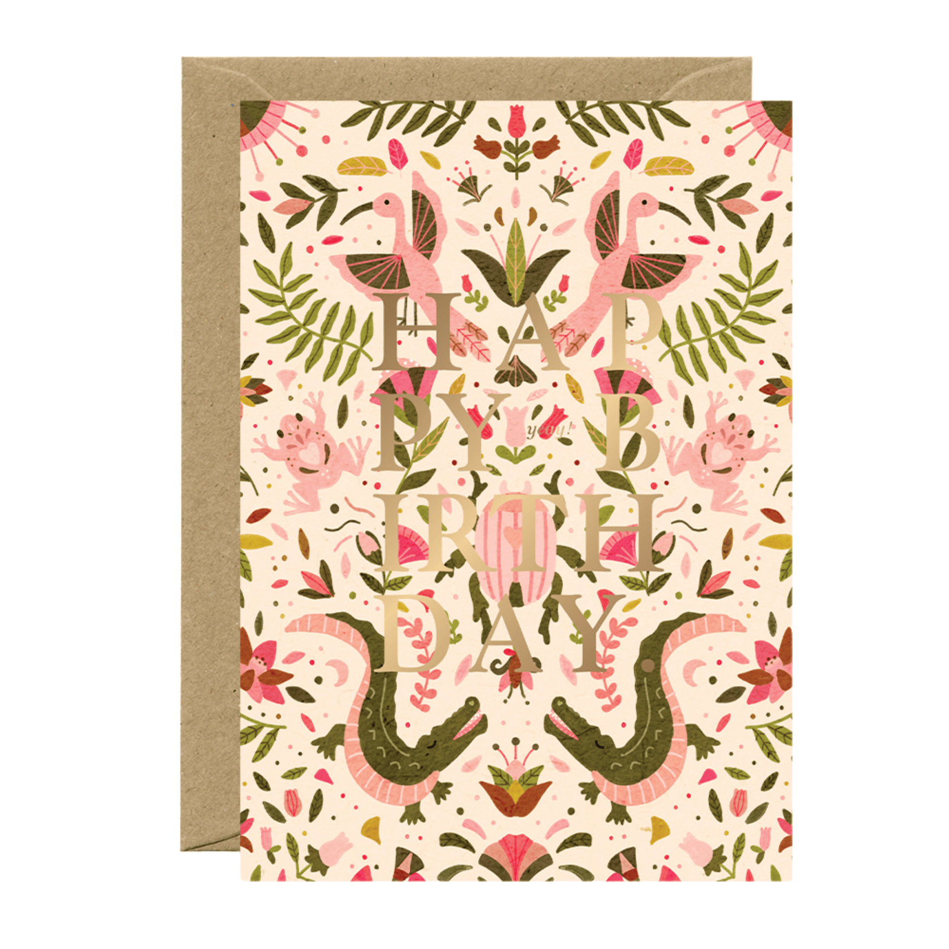 All The Way To Say Biglietto Biglietto Happy Birthday Pink Croco