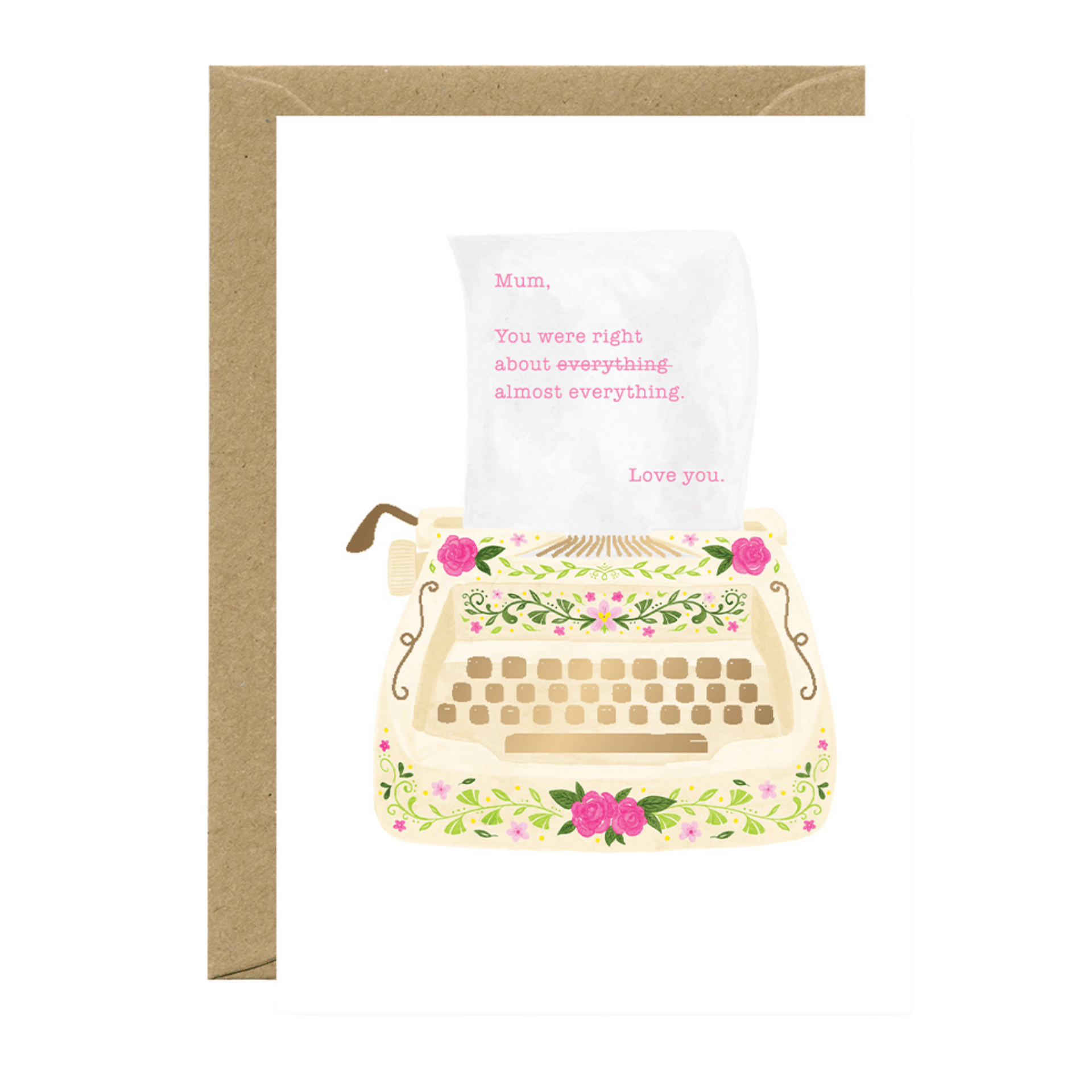 All The Way To Say Biglietto Biglietto Love you mum typewriter