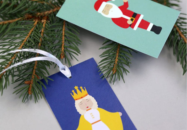 Kunst an Papier Biglietto Gift tag Xmas