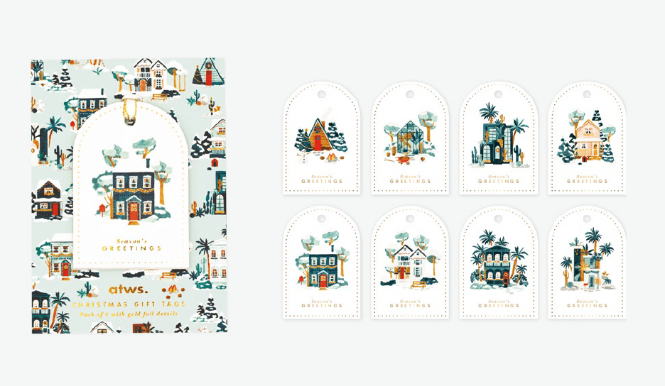 All The Way To Say Biglietto Gift Tags Snowy House