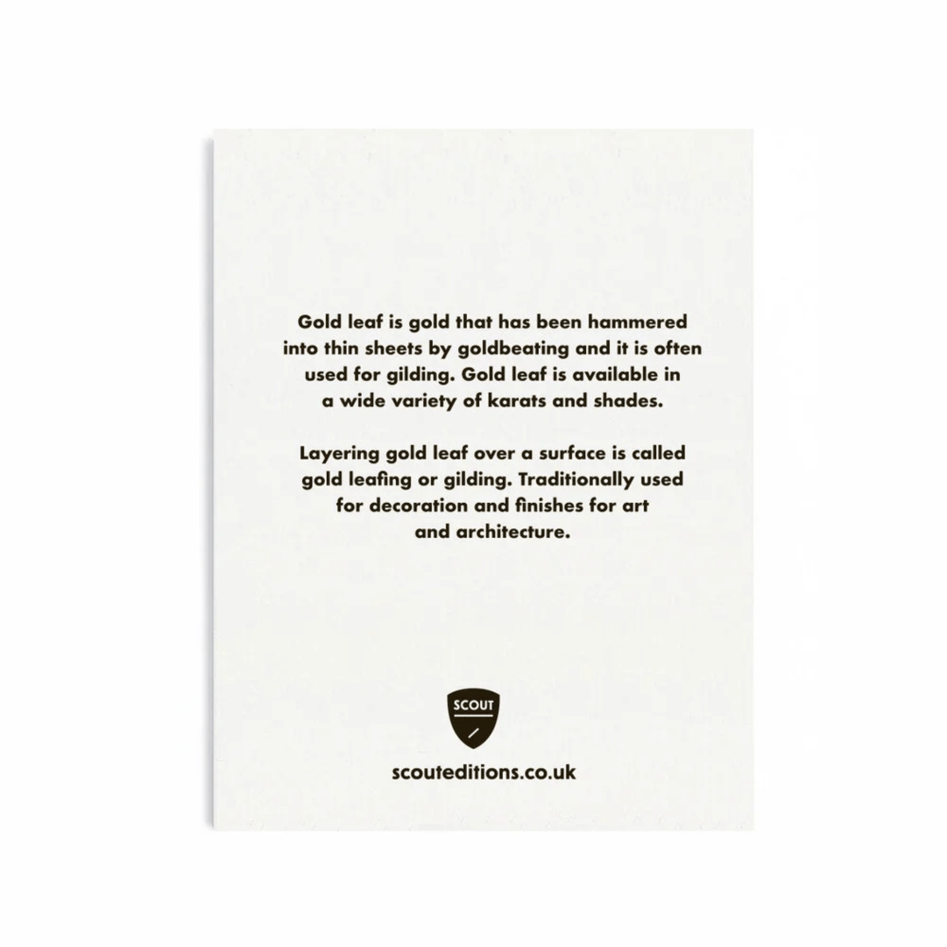 Scout Editions Biglietto Mini Card - Gold Leaf