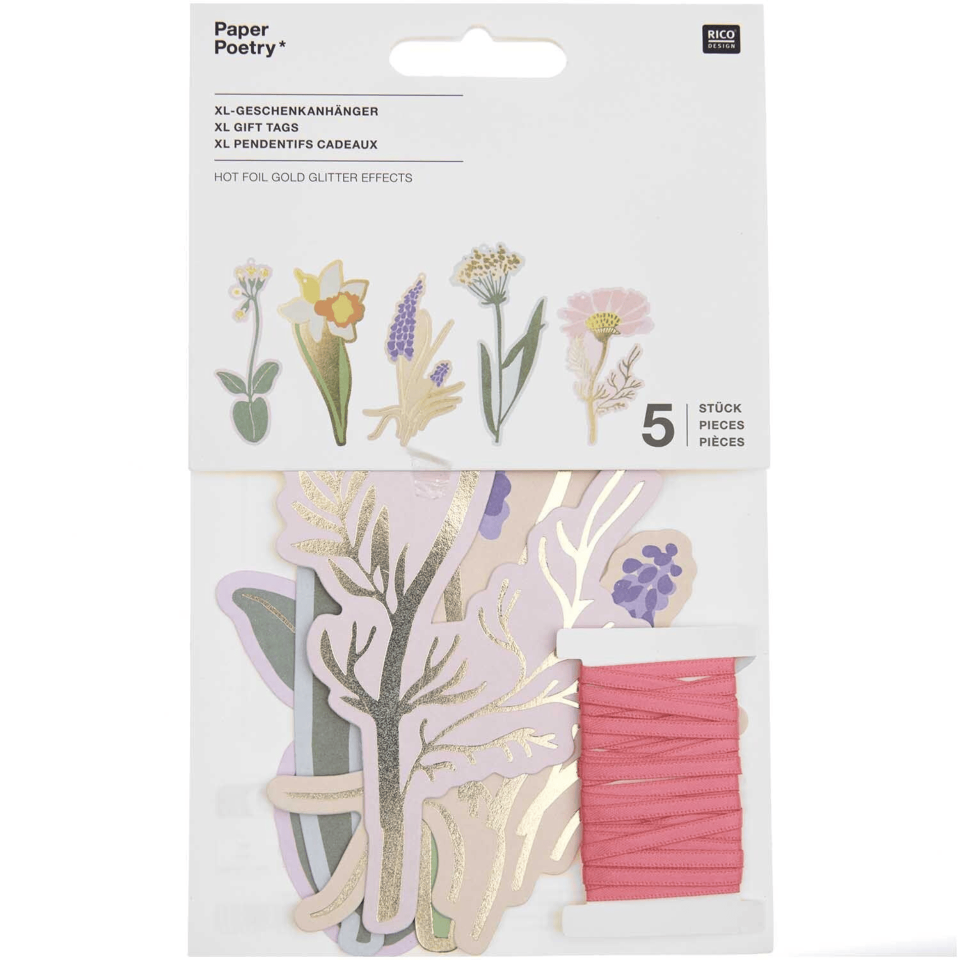 Rico Design Biglietto XL Tag Futschikato Flowers