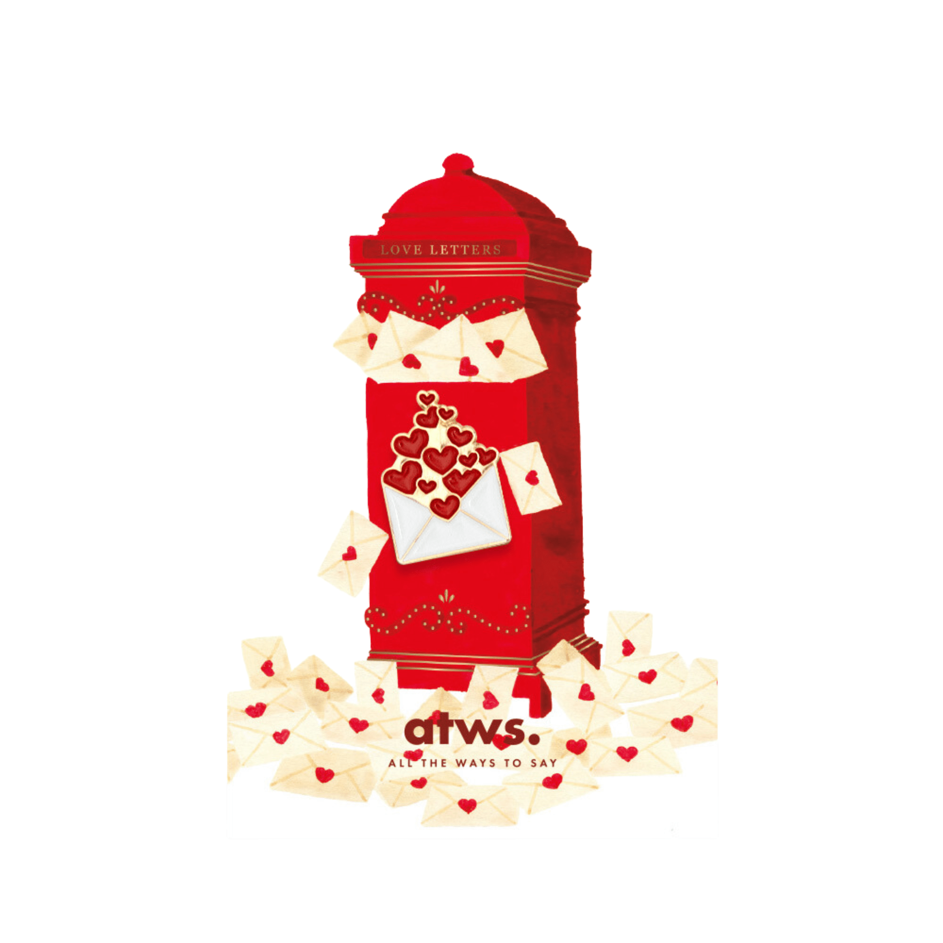 All The Way To Say Bijoux Spilla Hearts Envelop