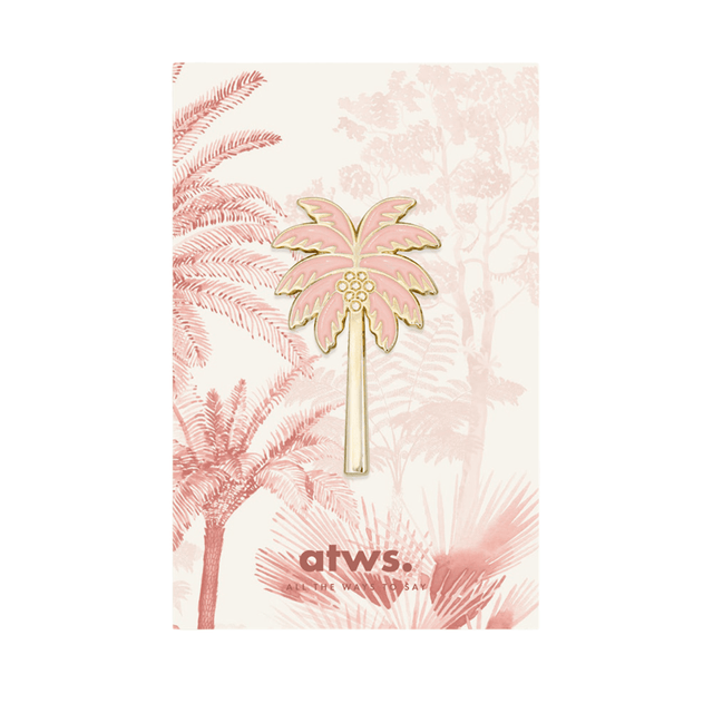 All The Way To Say Bijoux Spilla Pink Palm Tree