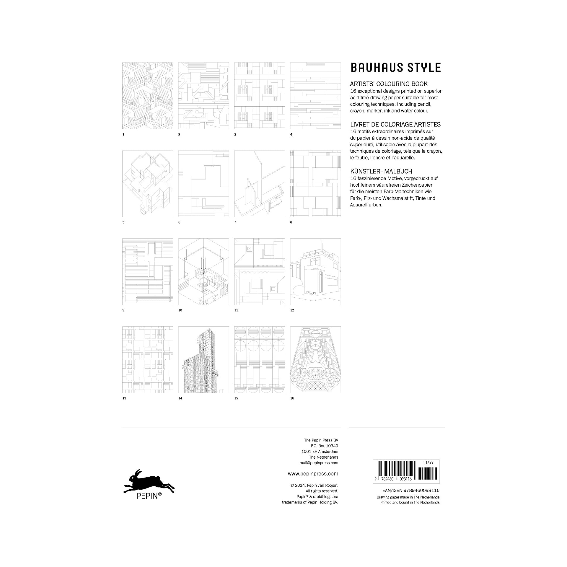 Pepin Press Book Coloring Book - Bauhaus