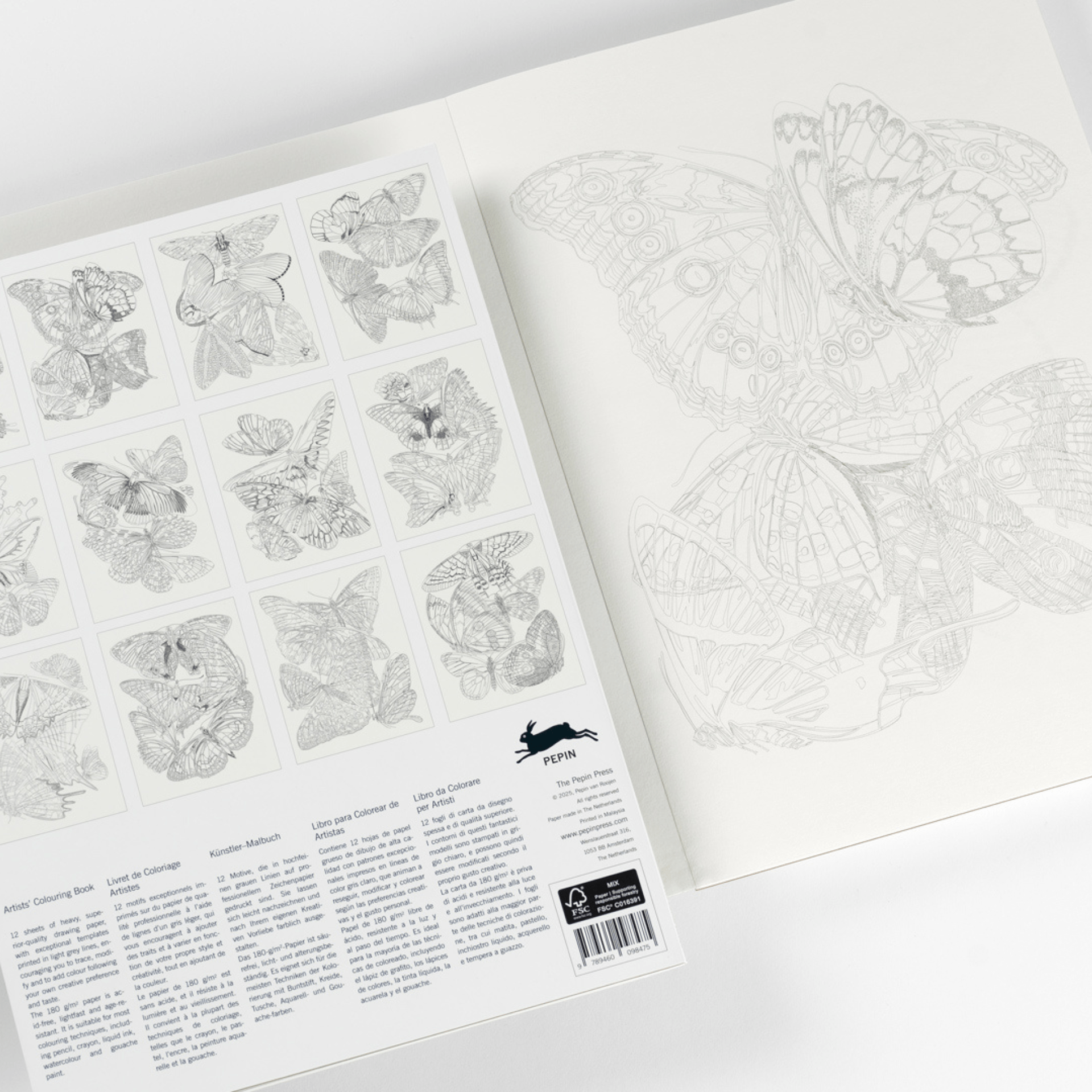 Pepin Press Book Colouring Book - Butterflies