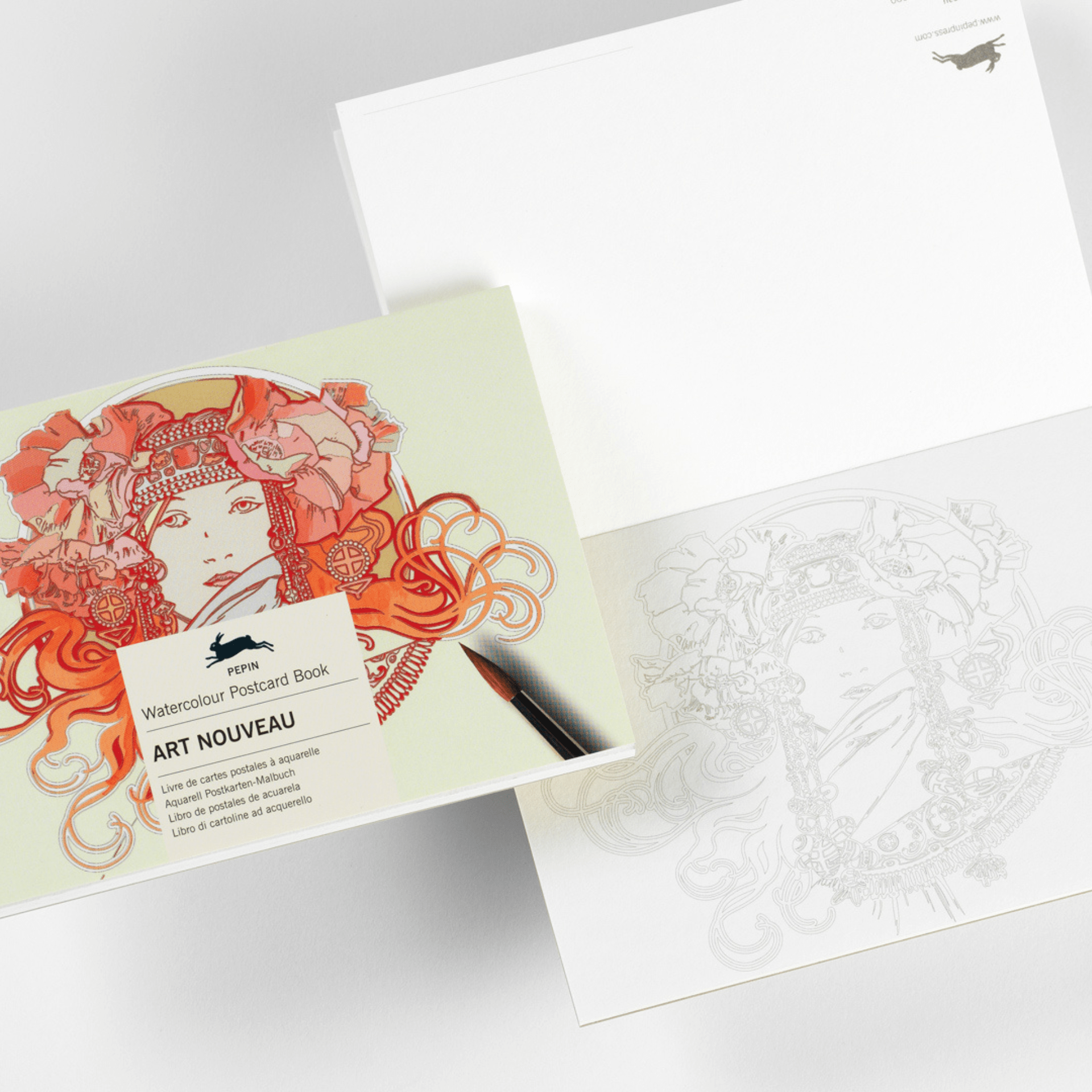 Pepin Press Book Watercolor Postcard Book Art Nouveau