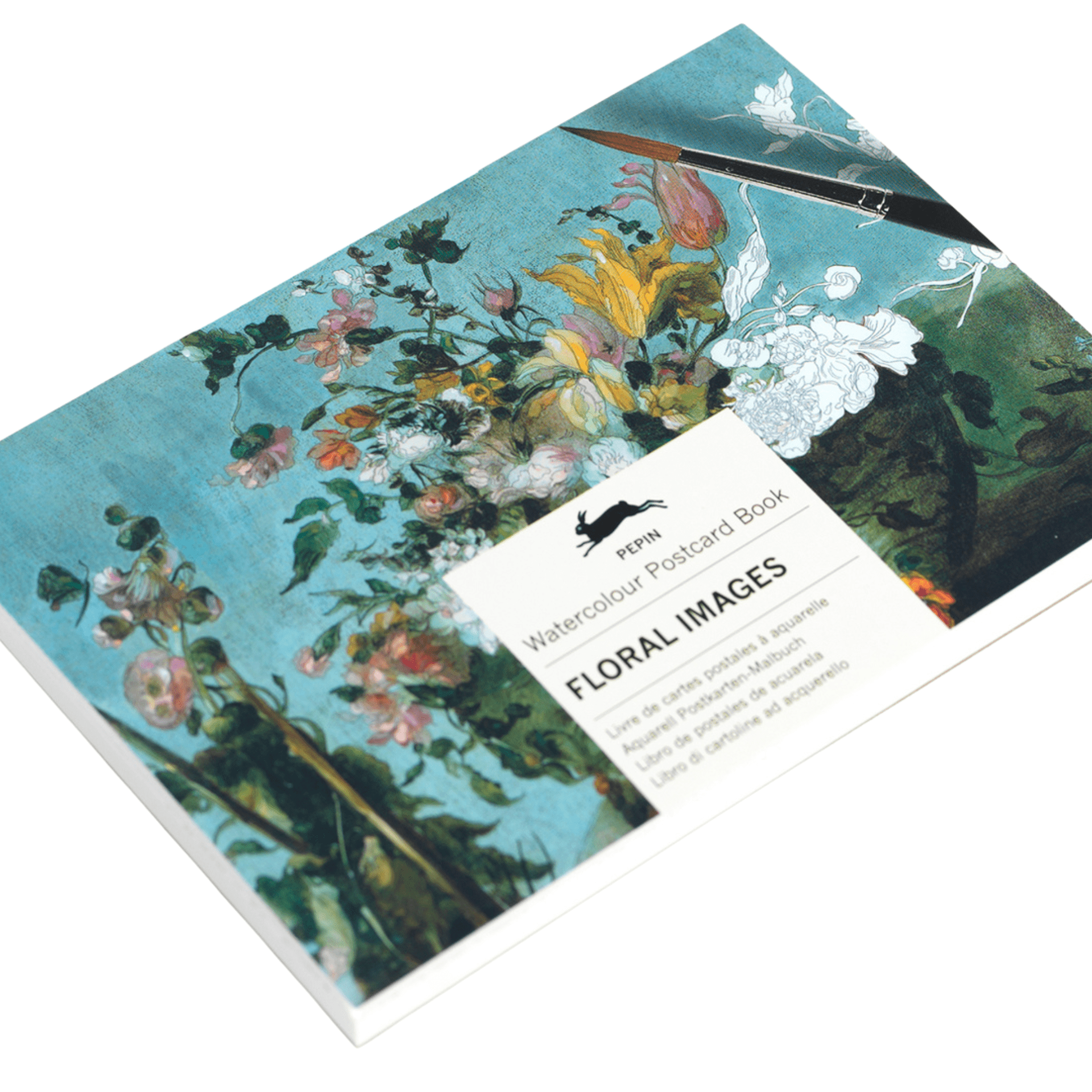 Pepin Press Book Watercolor Postcard Book Floral Images