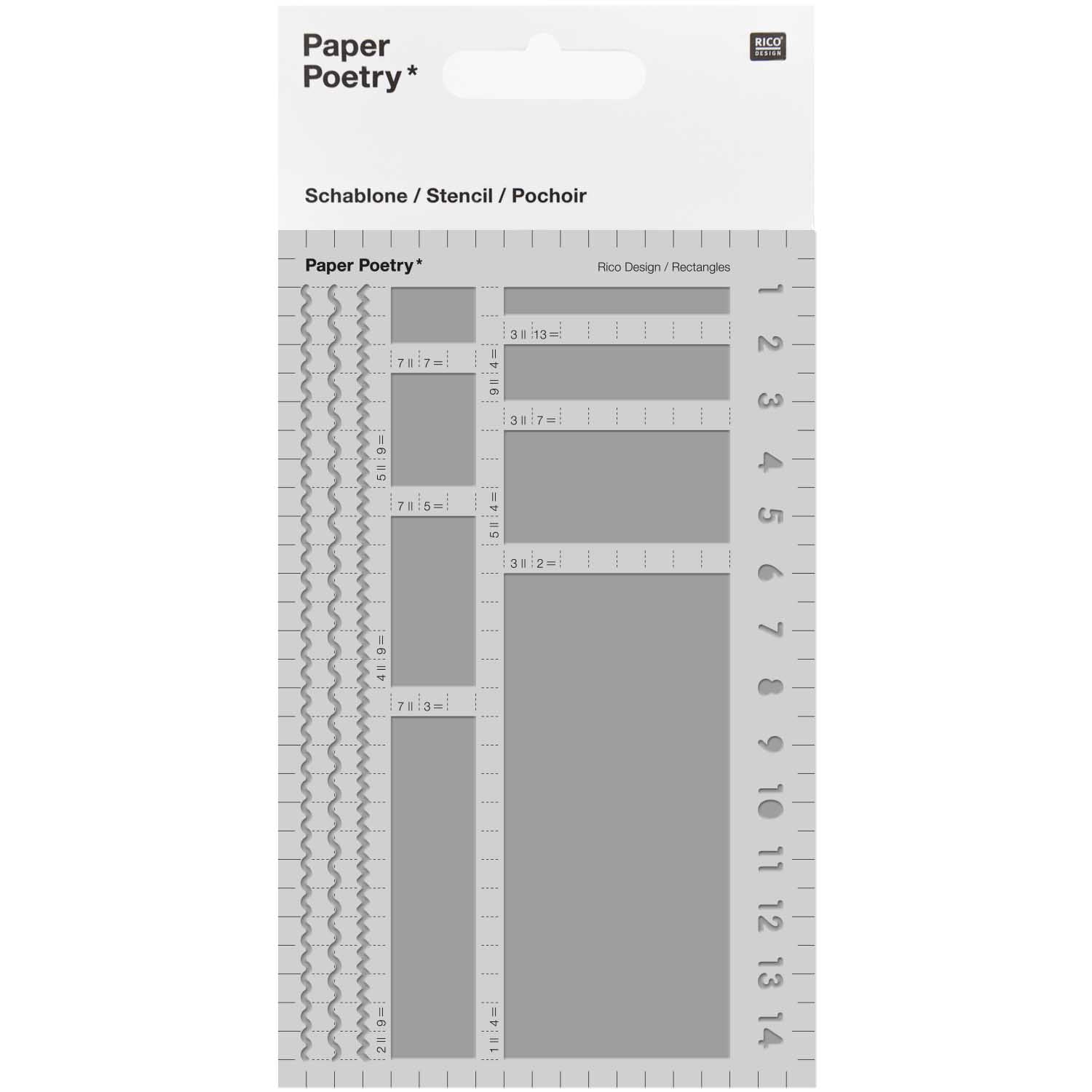 Rico Design Bullet Journal Rectangle Stencil per Bullet Journal