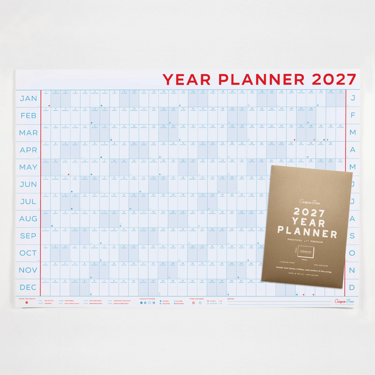 Crispin Finn calendari 2027 Year Planner - Landscape View