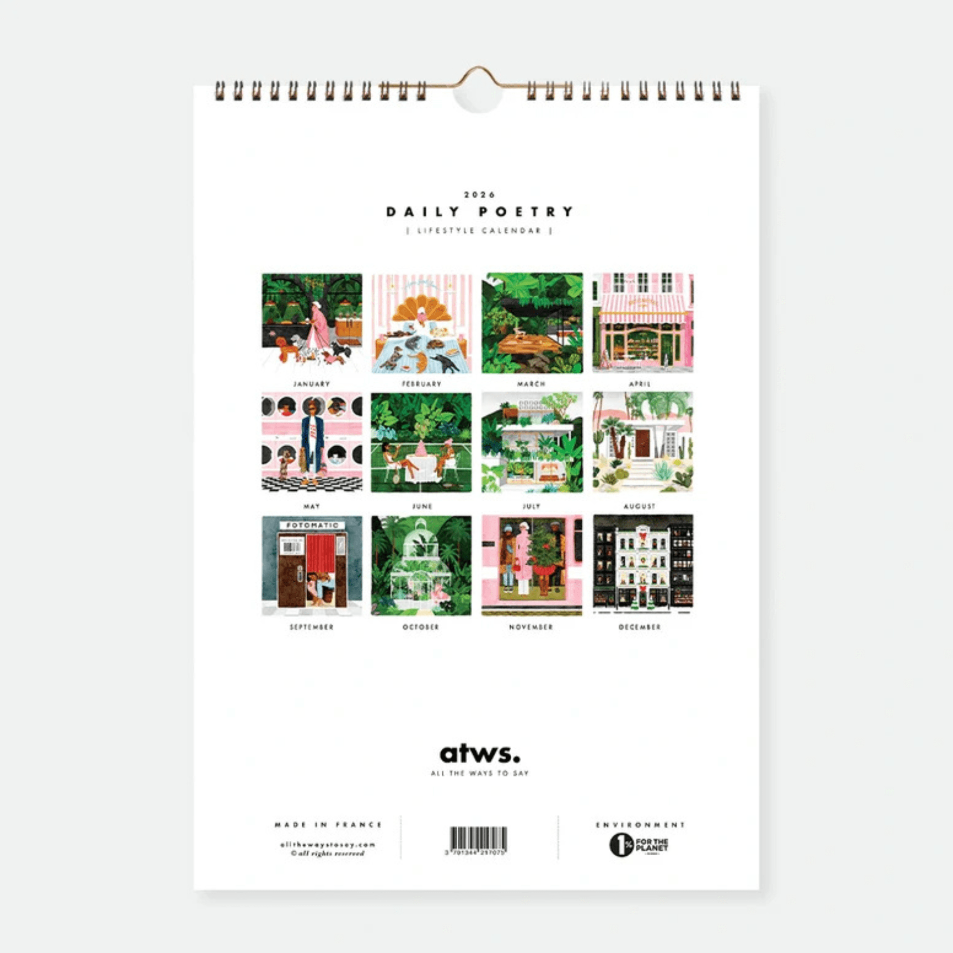 All The Way To Say calendari Calendario 2026 Daily Poetry