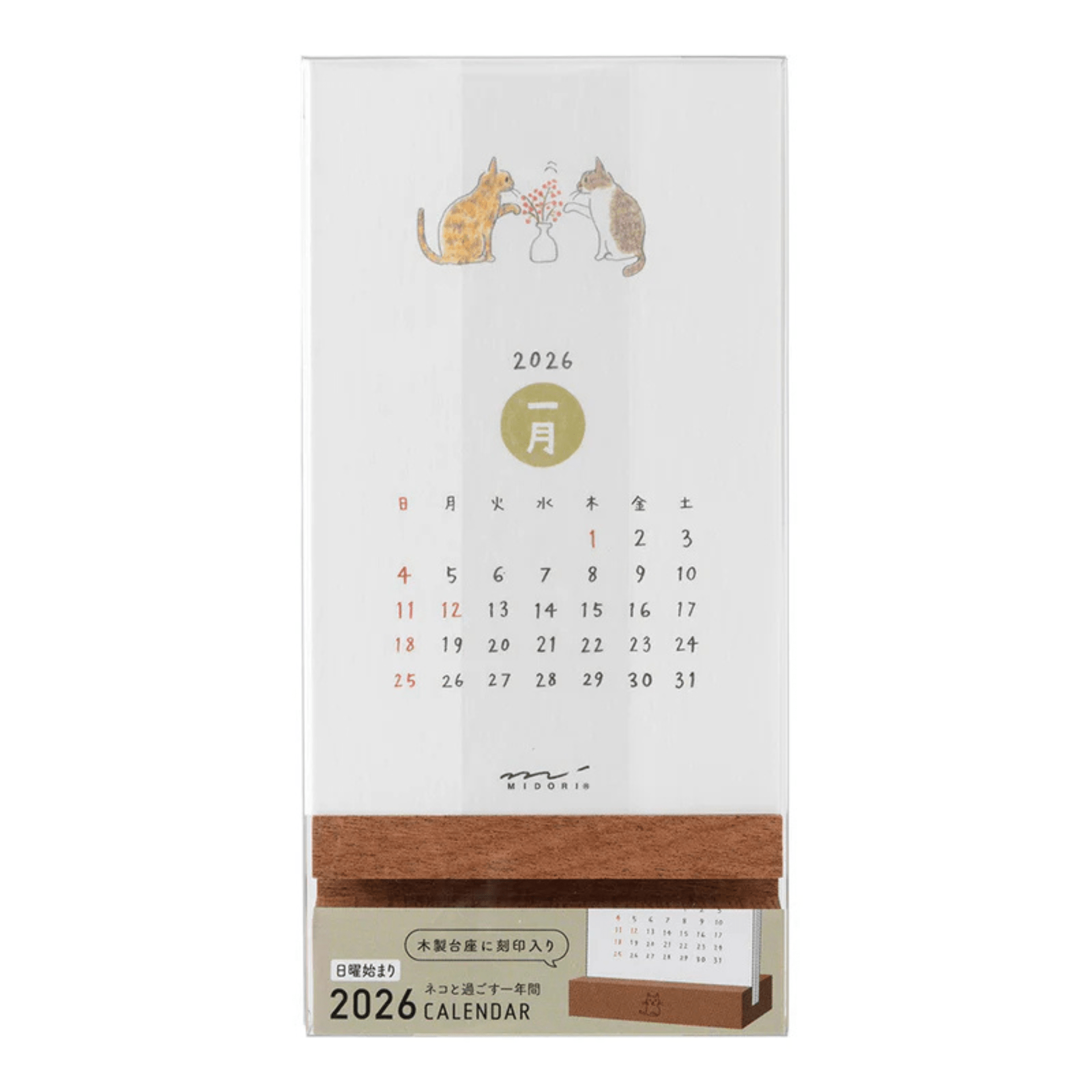 Midori calendari Calendario da Tavolo Midori 2026 Cats