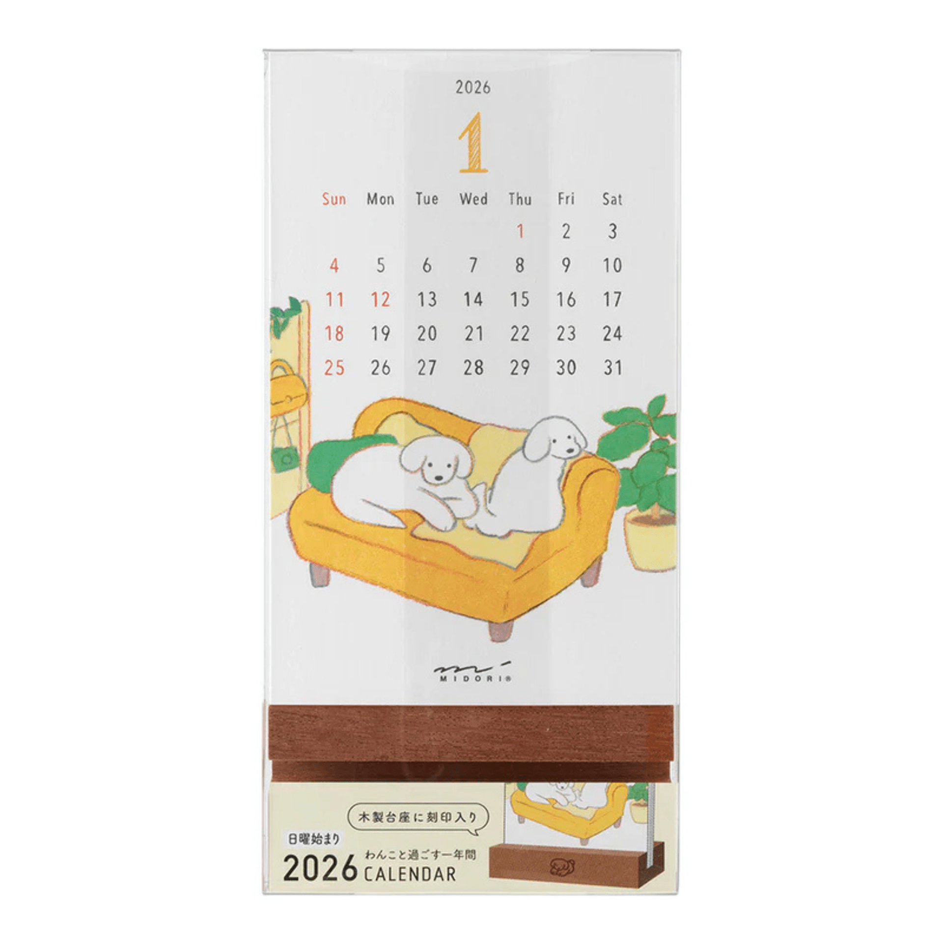 Midori calendari Calendario da Tavolo Midori 2026 Dogs