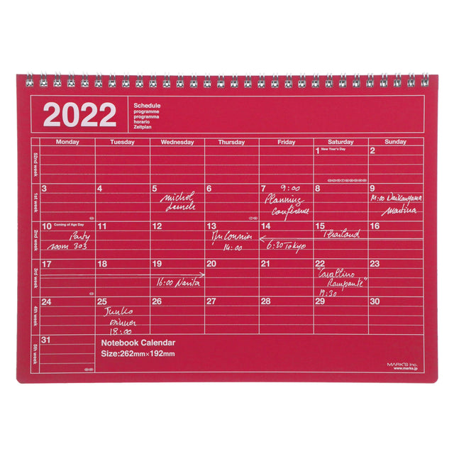 Mark's Tokyo calendario Notebook Calendar 2024 Large - Red