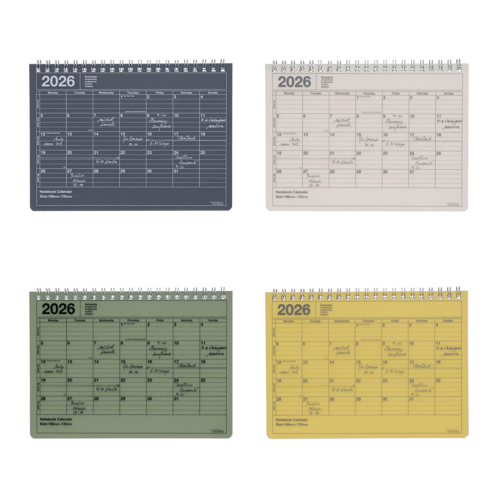 Mark's Tokyo calendario Notebook Calendar 2026 Small
