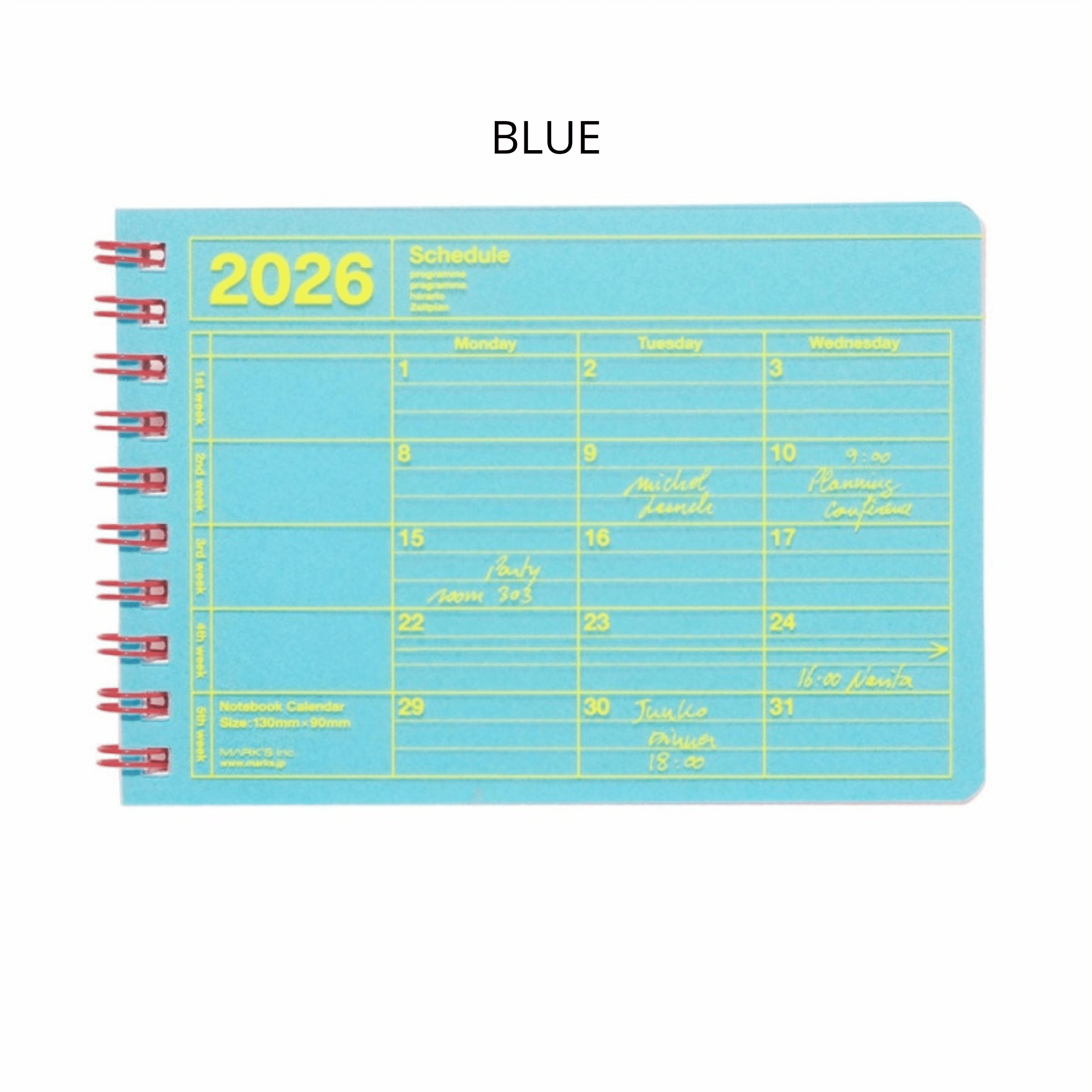 Mark's Tokyo calendario Notebook Calendar 2026 XS