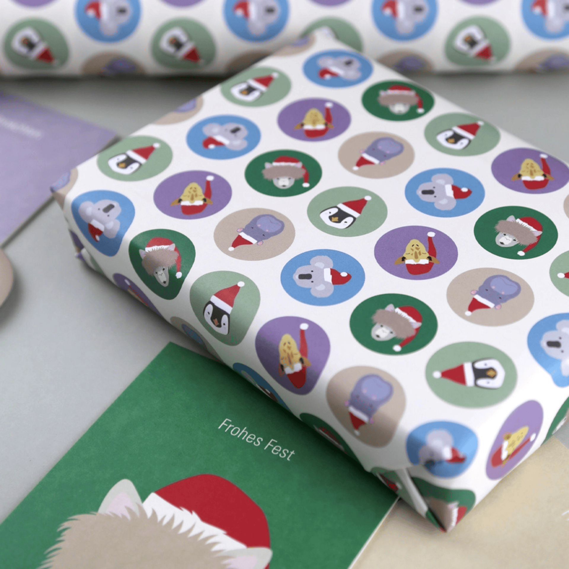 Kunst an Papier Carta regalo Foglio di carta regalo Wild Animals