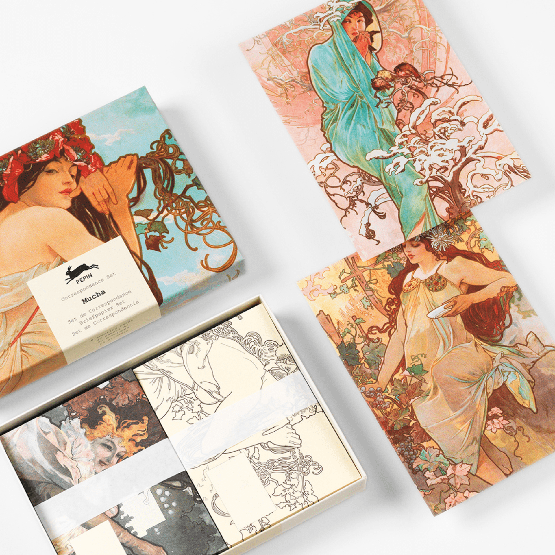 Pepin Press Carte da lettere Correspondence Set - Mucha