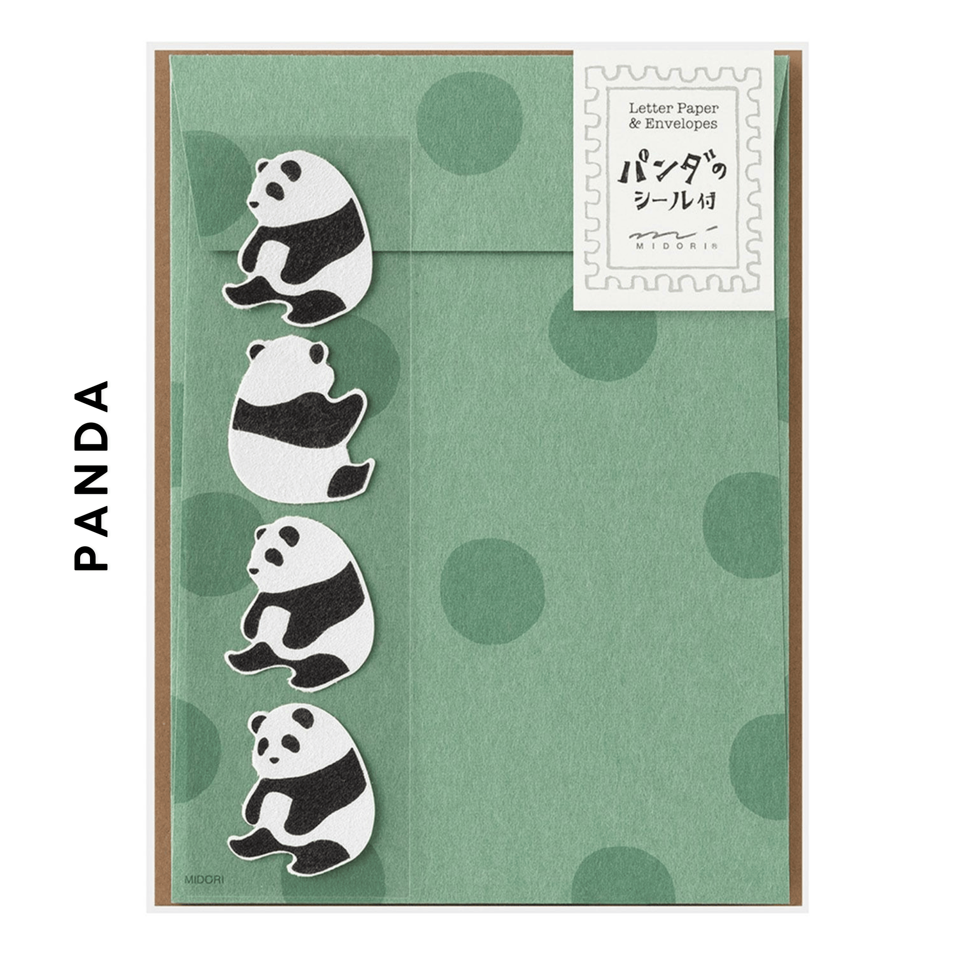Midori Carte da lettere PANDA Mini set carta da lettere Midori