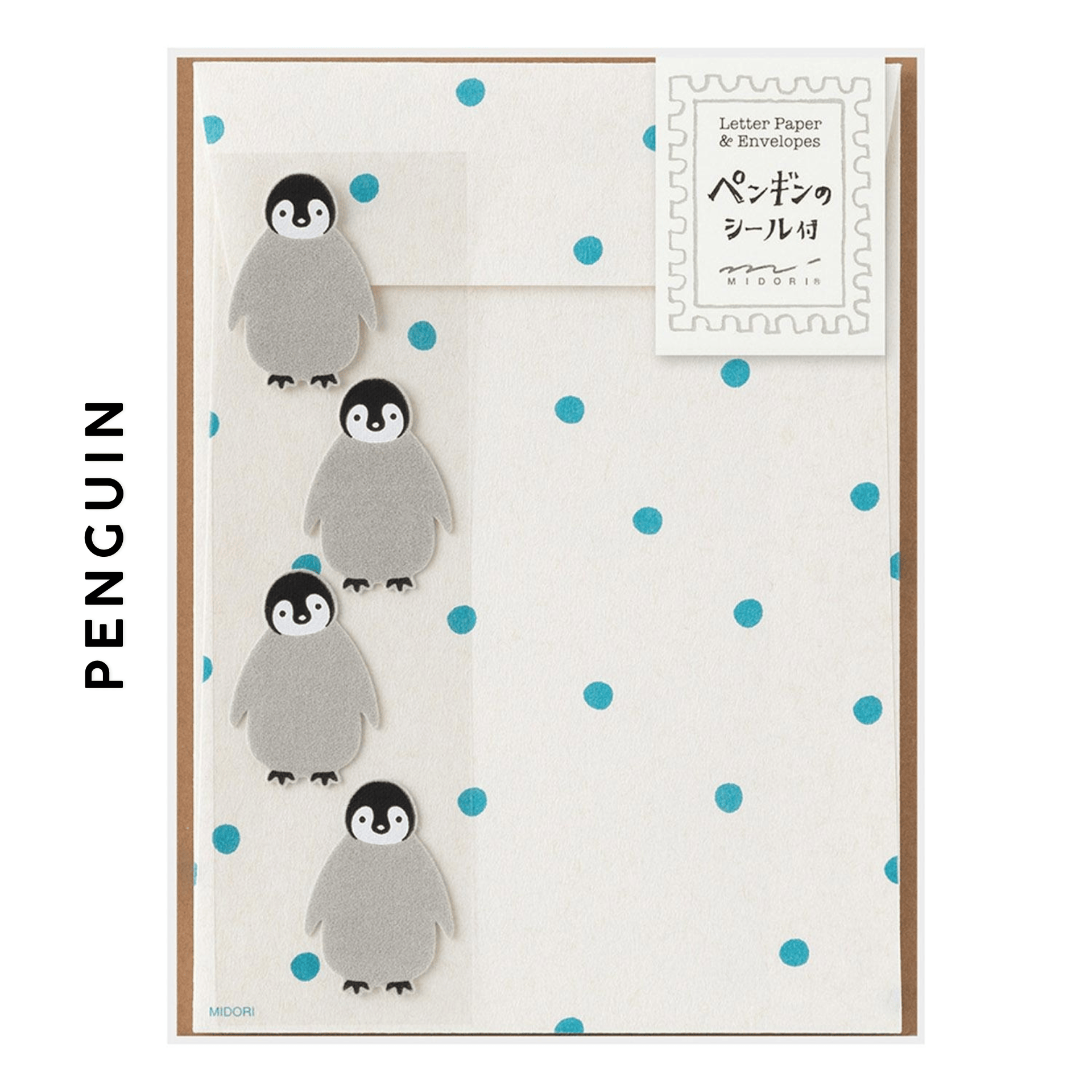 Midori Carte da lettere PENGUIN Mini set carta da lettere Midori