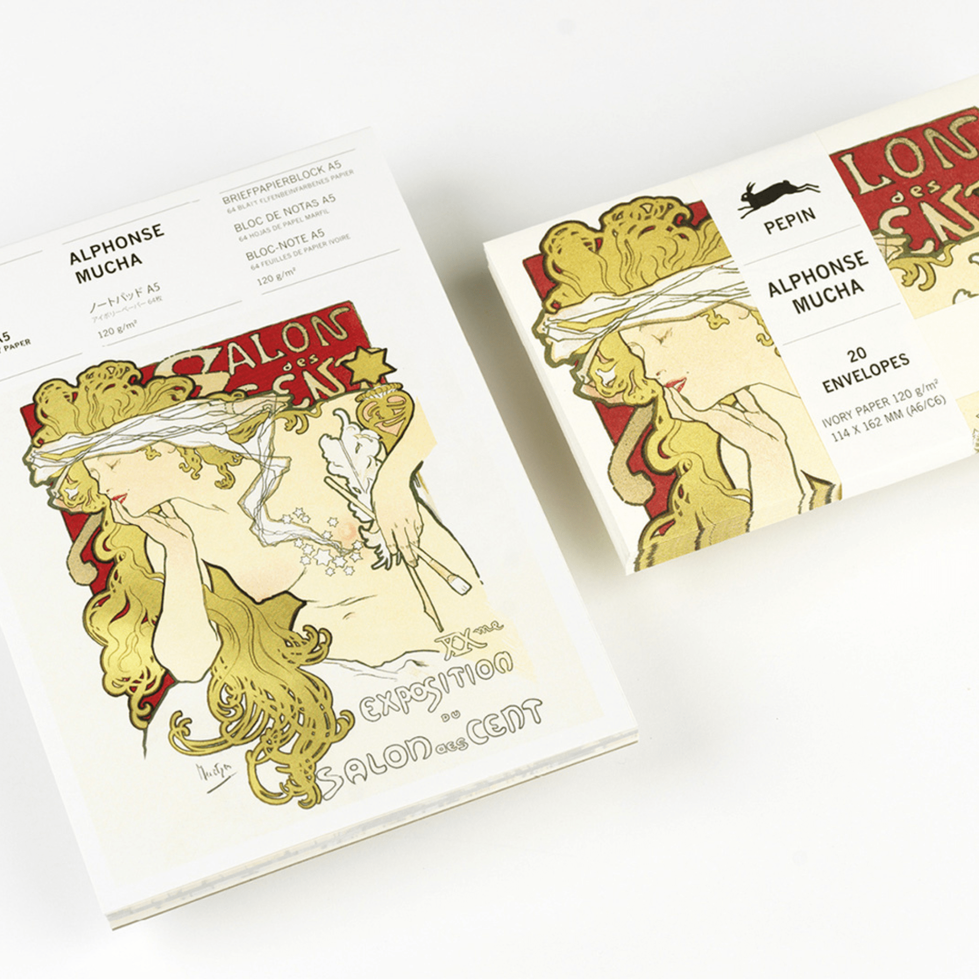 Pepin Press Carte da lettere Set 20 Buste Alphonse Mucha