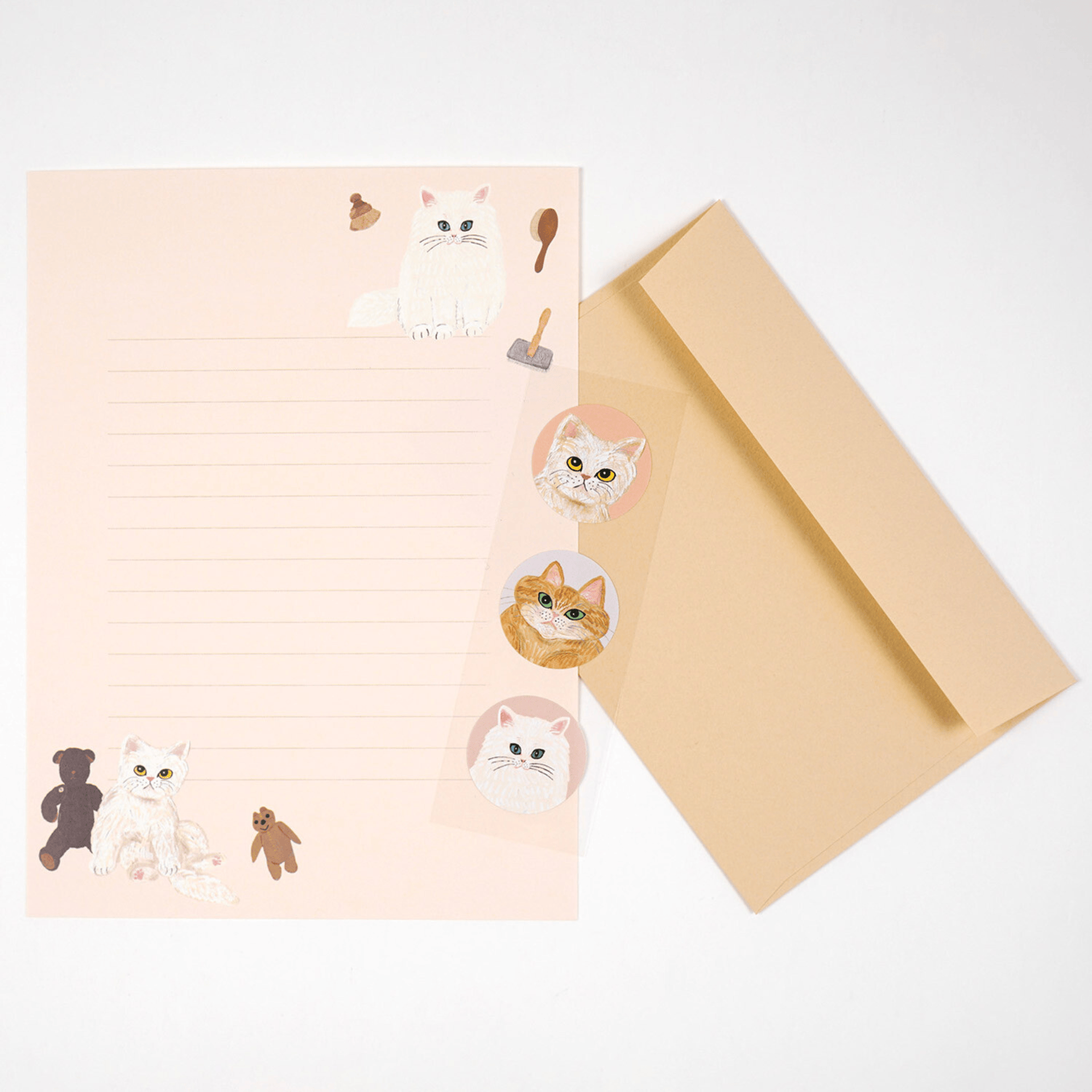 Midori Carte da lettere CAT Set carta da lettere Greeting Life