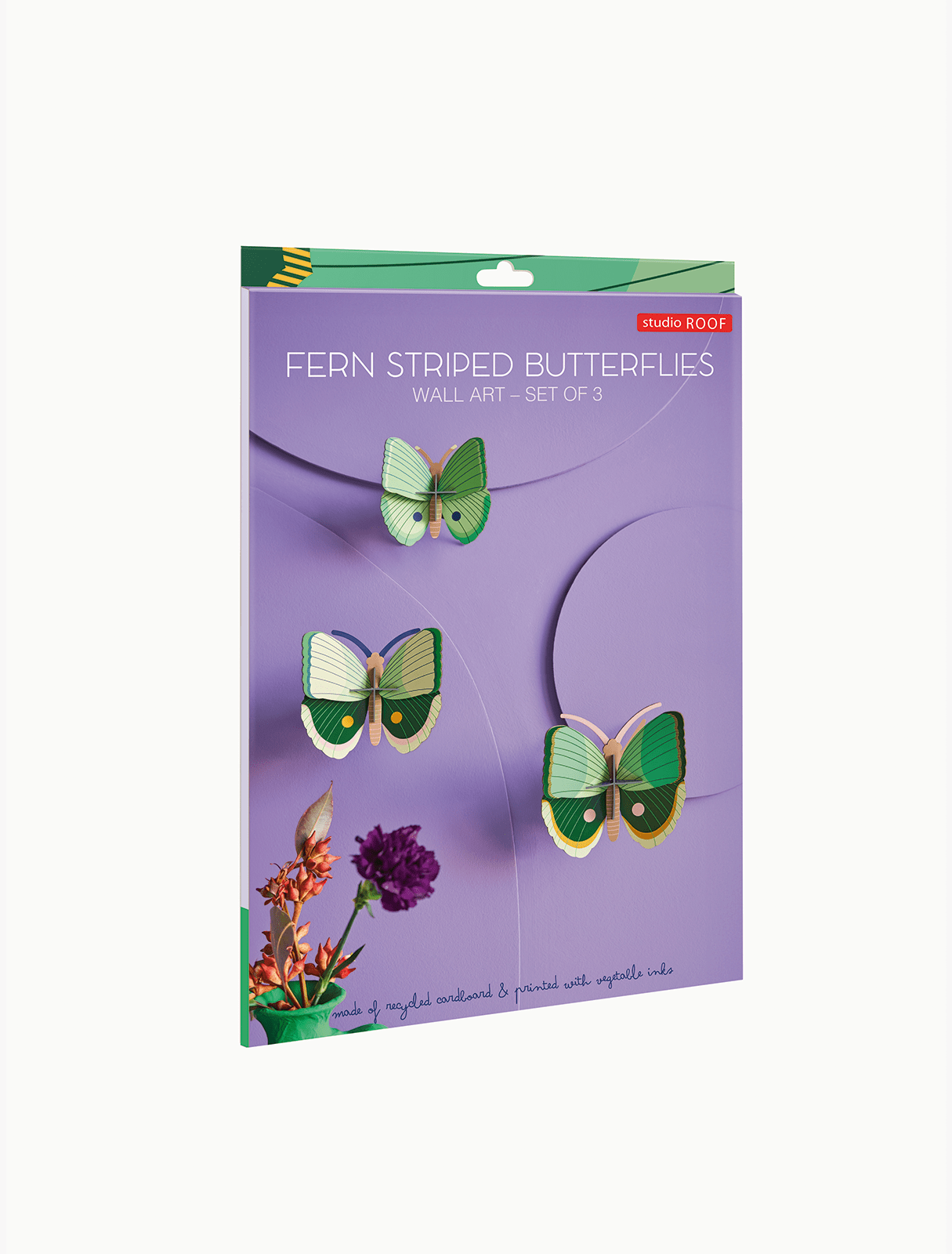 Studio Roof Decorazione parete Fern Striped Butterflies set