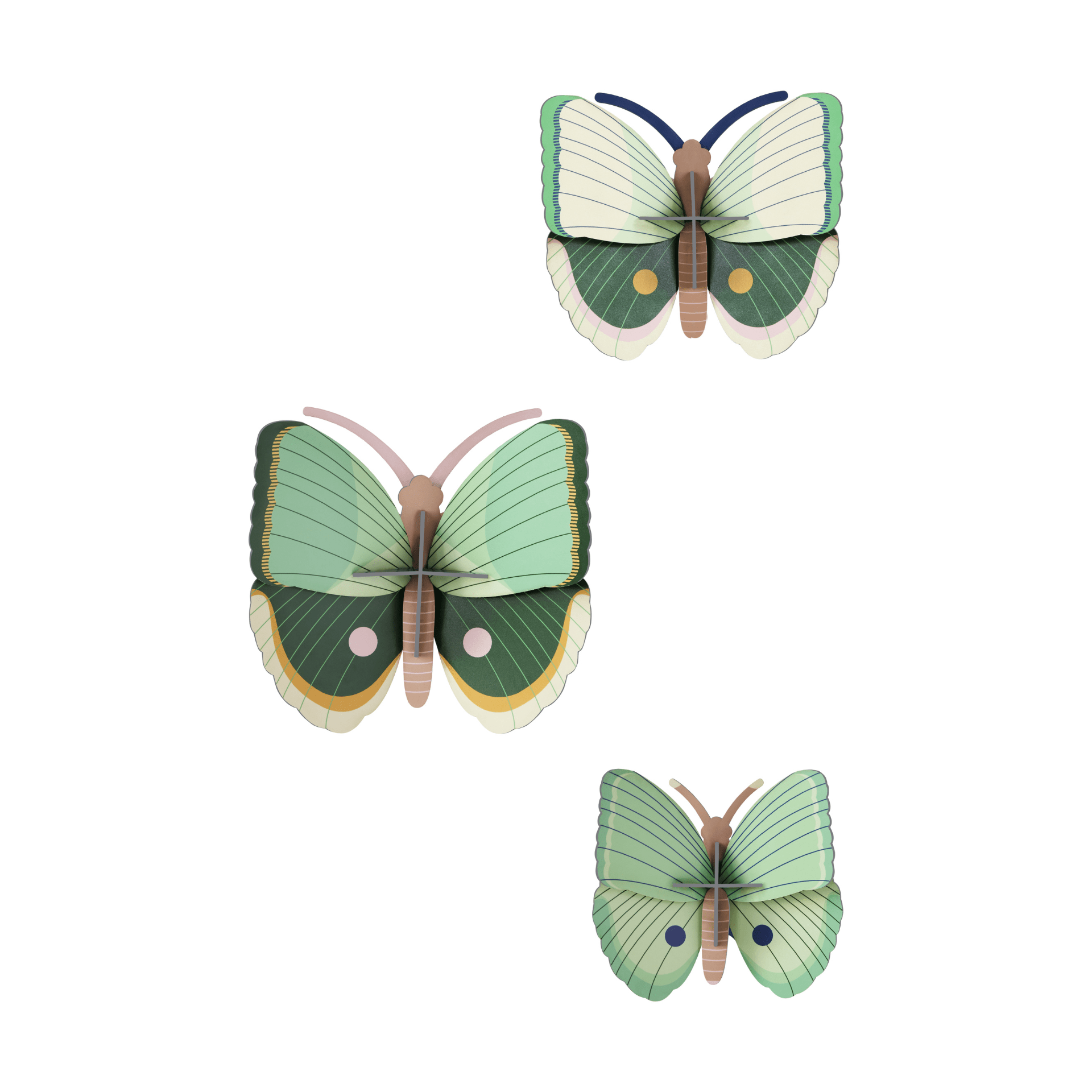Studio Roof Decorazione parete Fern Striped Butterflies set