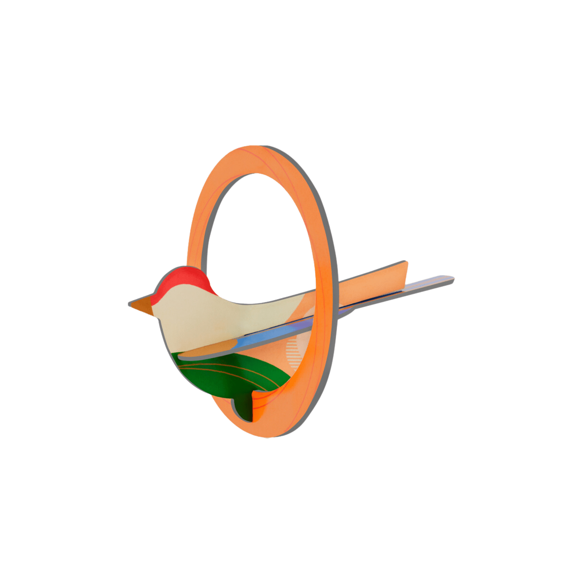 Studio Roof Decorazione parete Ornament Robin