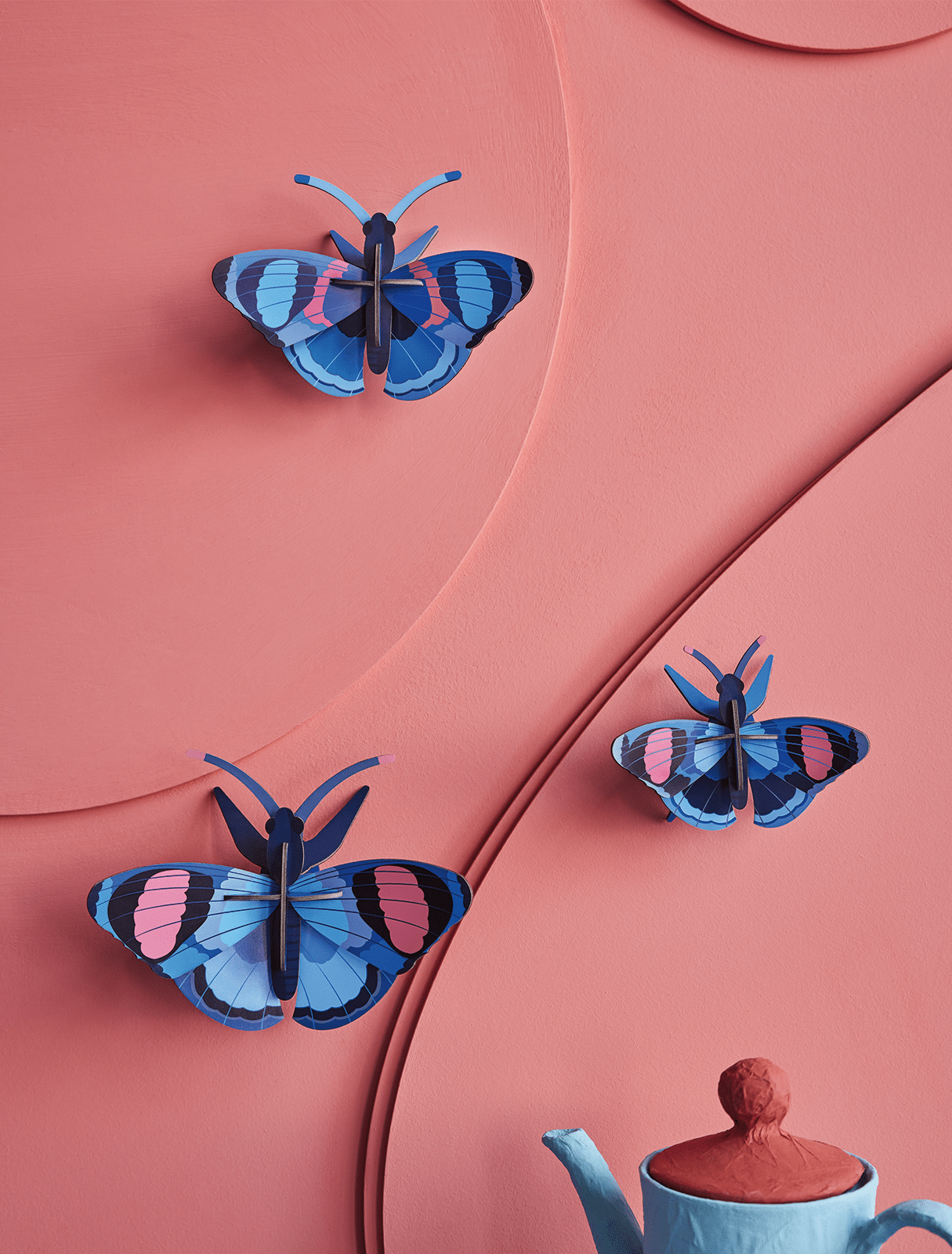 Studio Roof Decorazione parete Peacock Butterflies set