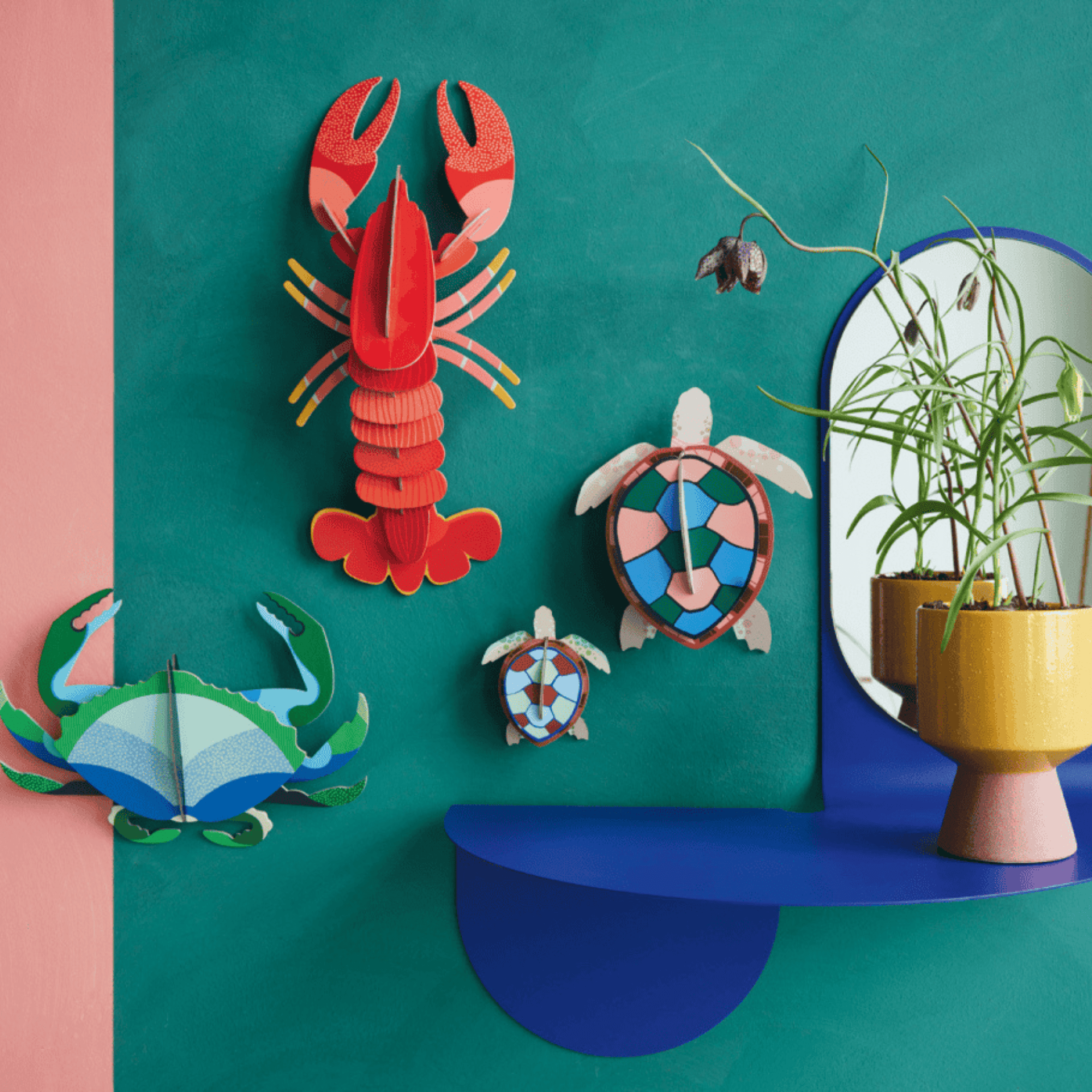 Studio Roof Decorazione parete Set di Sea Turtles