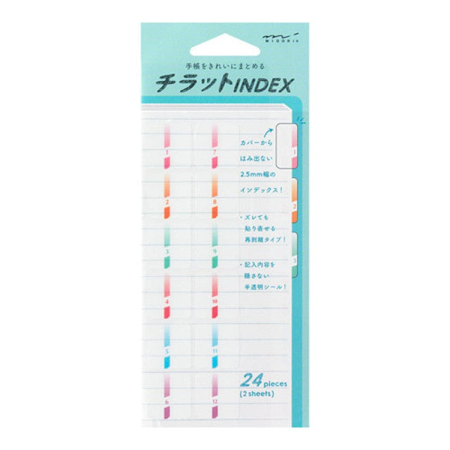 Midori Colors Index Midori Stickers Numbers