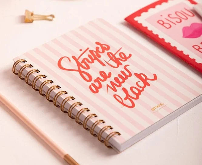 All The Way To Say Notebook con Spirale - Stripes new Black
