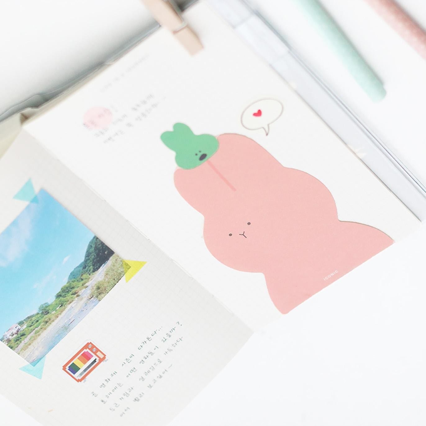Iconic Notes Animal Memo - Pink Rabbit