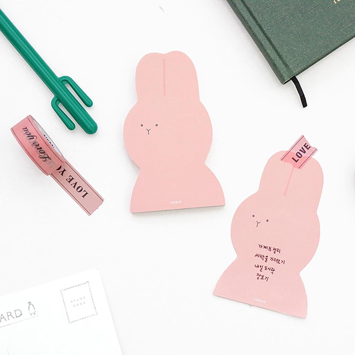 Iconic Notes Animal Memo - Pink Rabbit