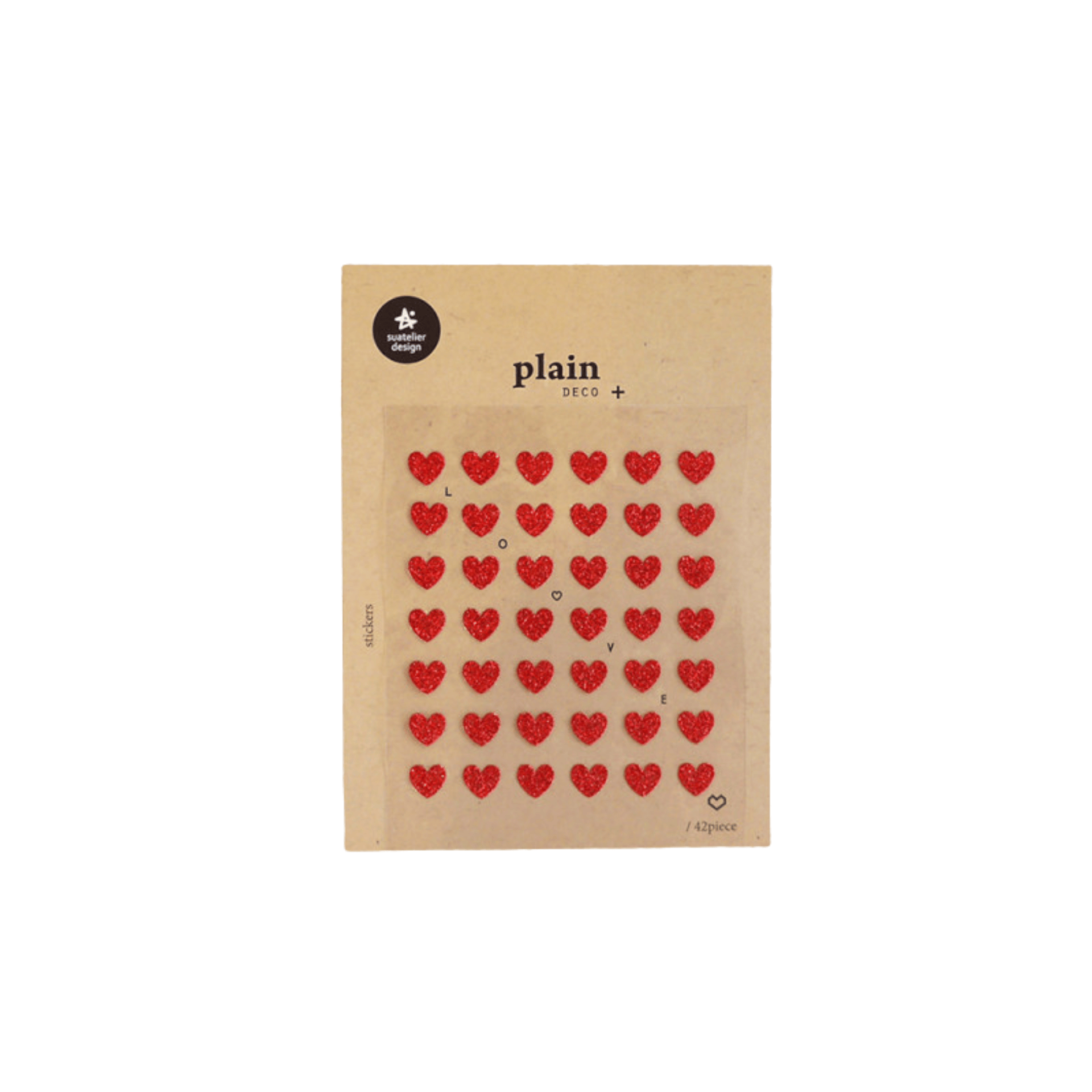Suatelier Notes Glitter Heart Stickers Plain Deco - 14