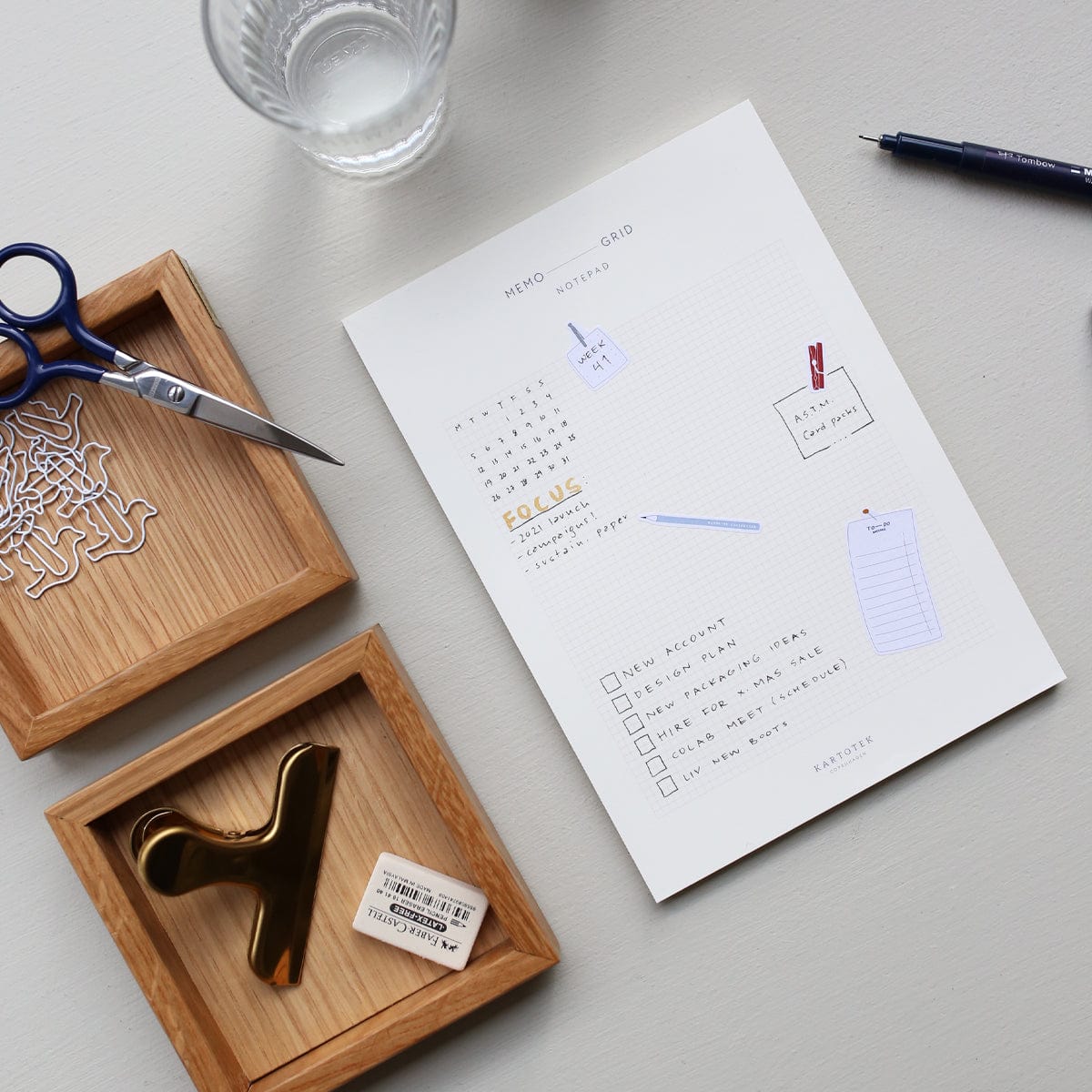 Kartotek Notes Memo Pad Grid