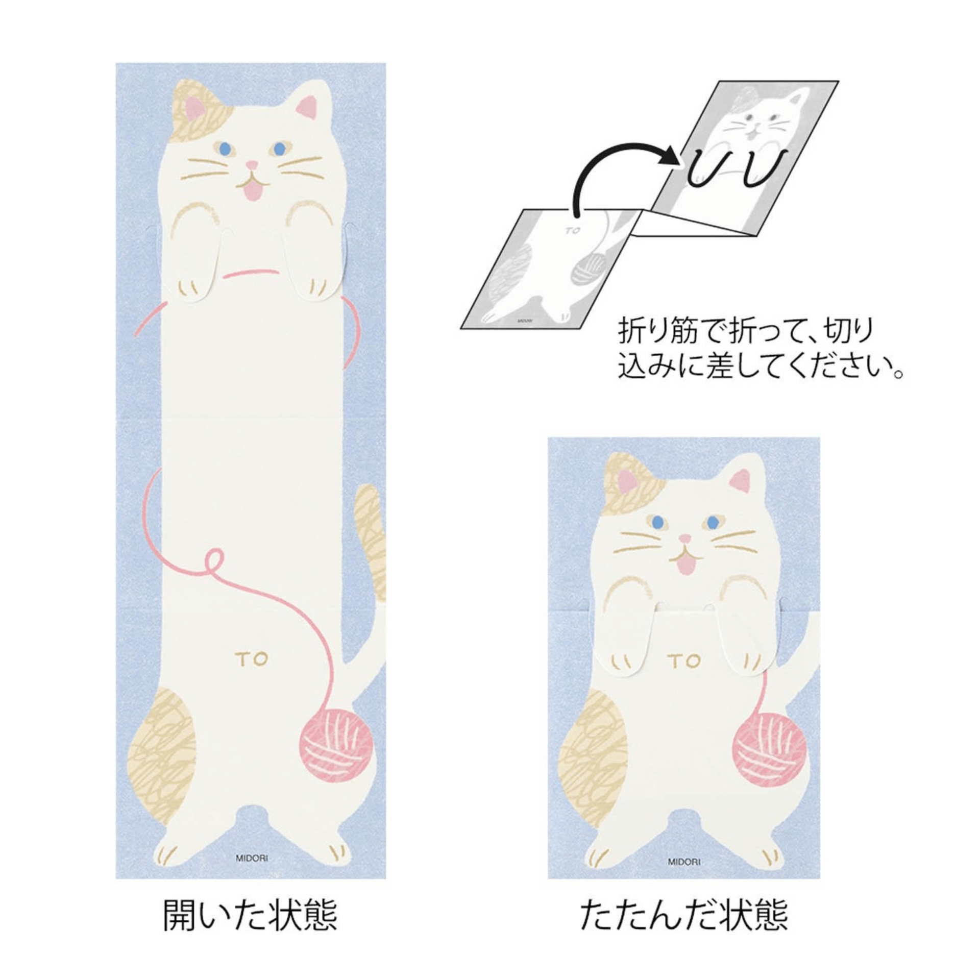 Midori Notes Memo Stretchy Cat