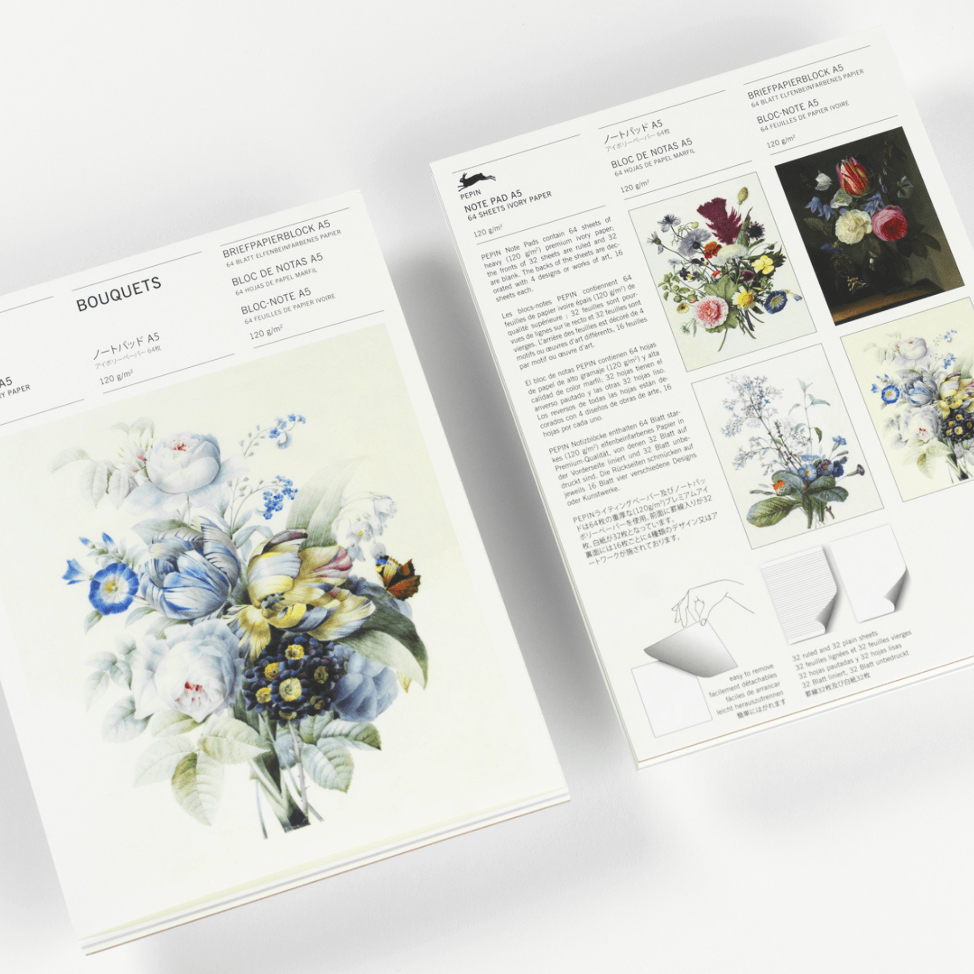 Pepin Press Notes Note Pad A5 - Bouquets