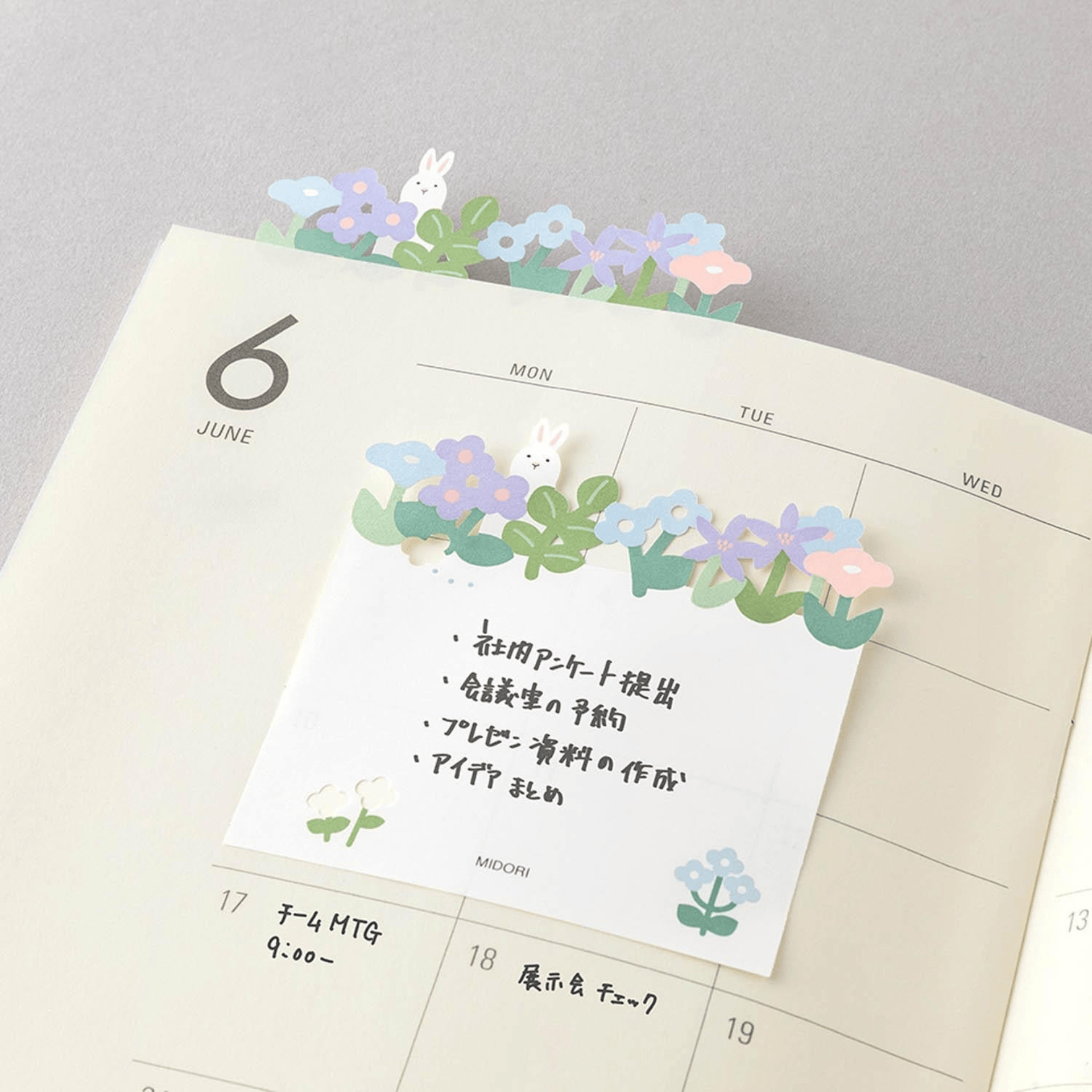 Midori Notes Sticky Notes Die cutting Flower Garden