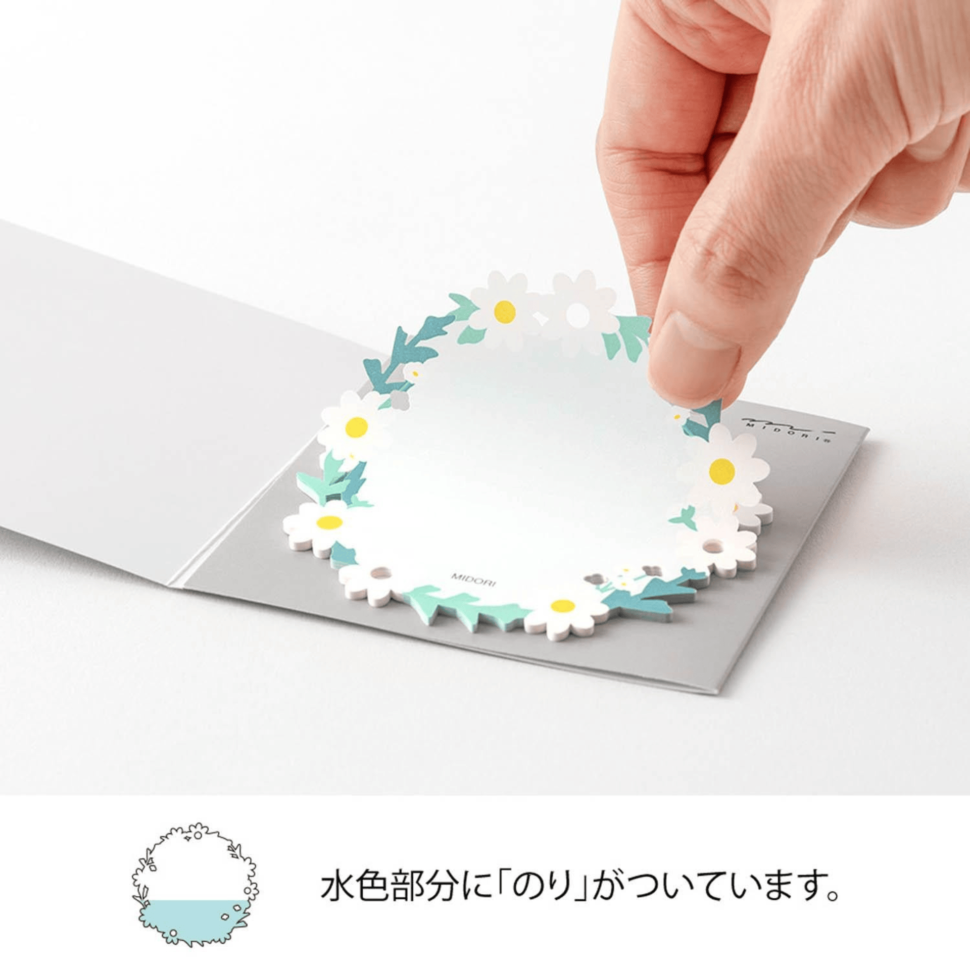 Midori Notes Sticky Notes Die cutting Wreath White