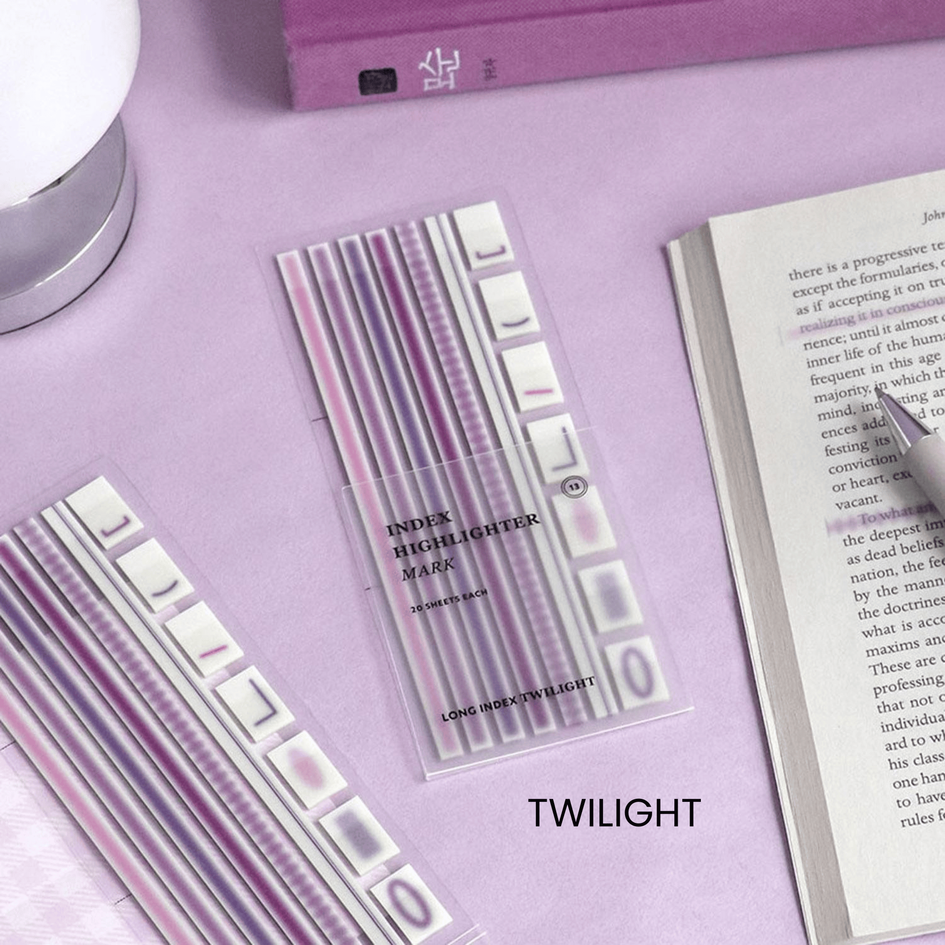 Iconic Notes Twilight Sticky Notes Highlighter Long + Mark