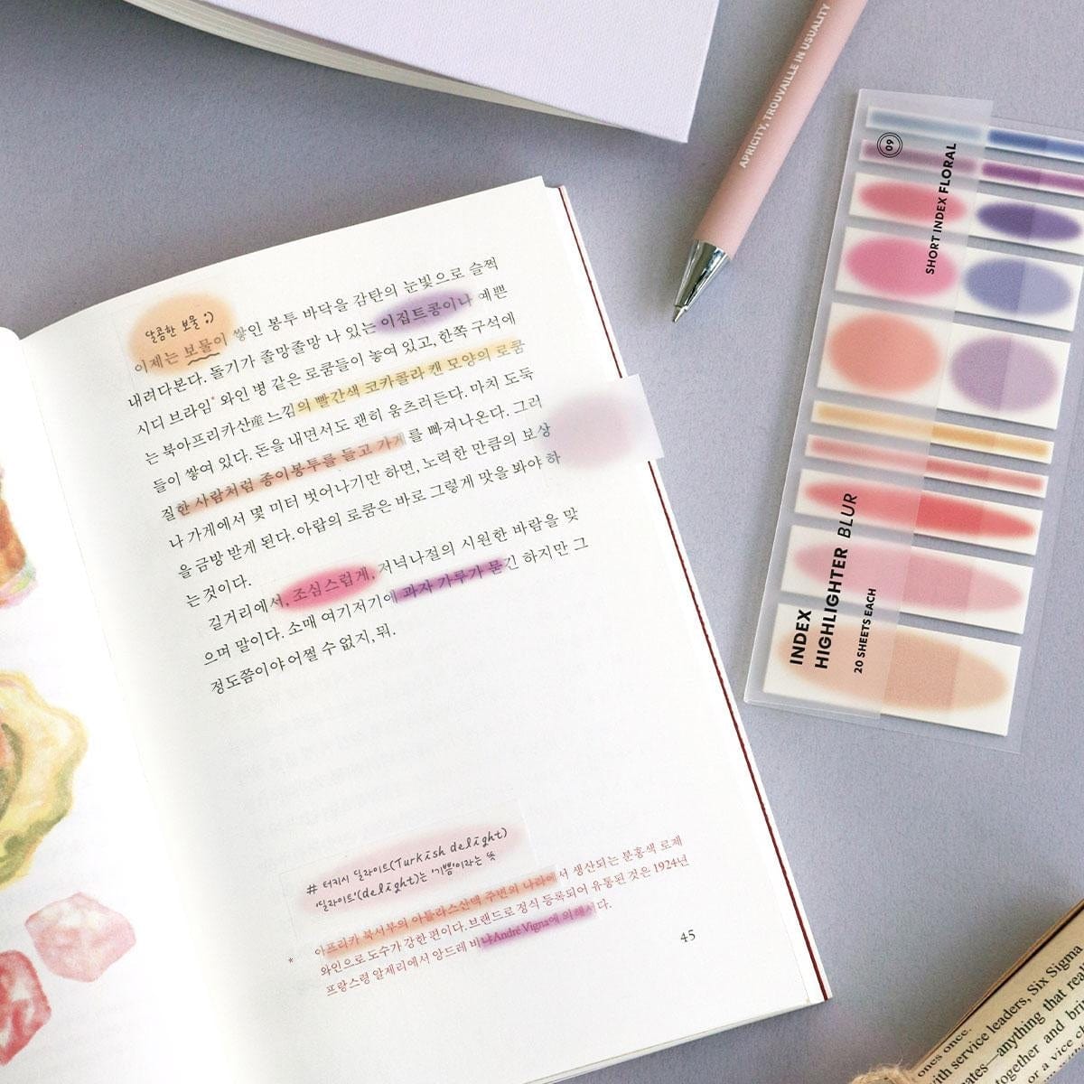 Iconic Notes FLORAL Sticky Notes Highlighter Short - Blur