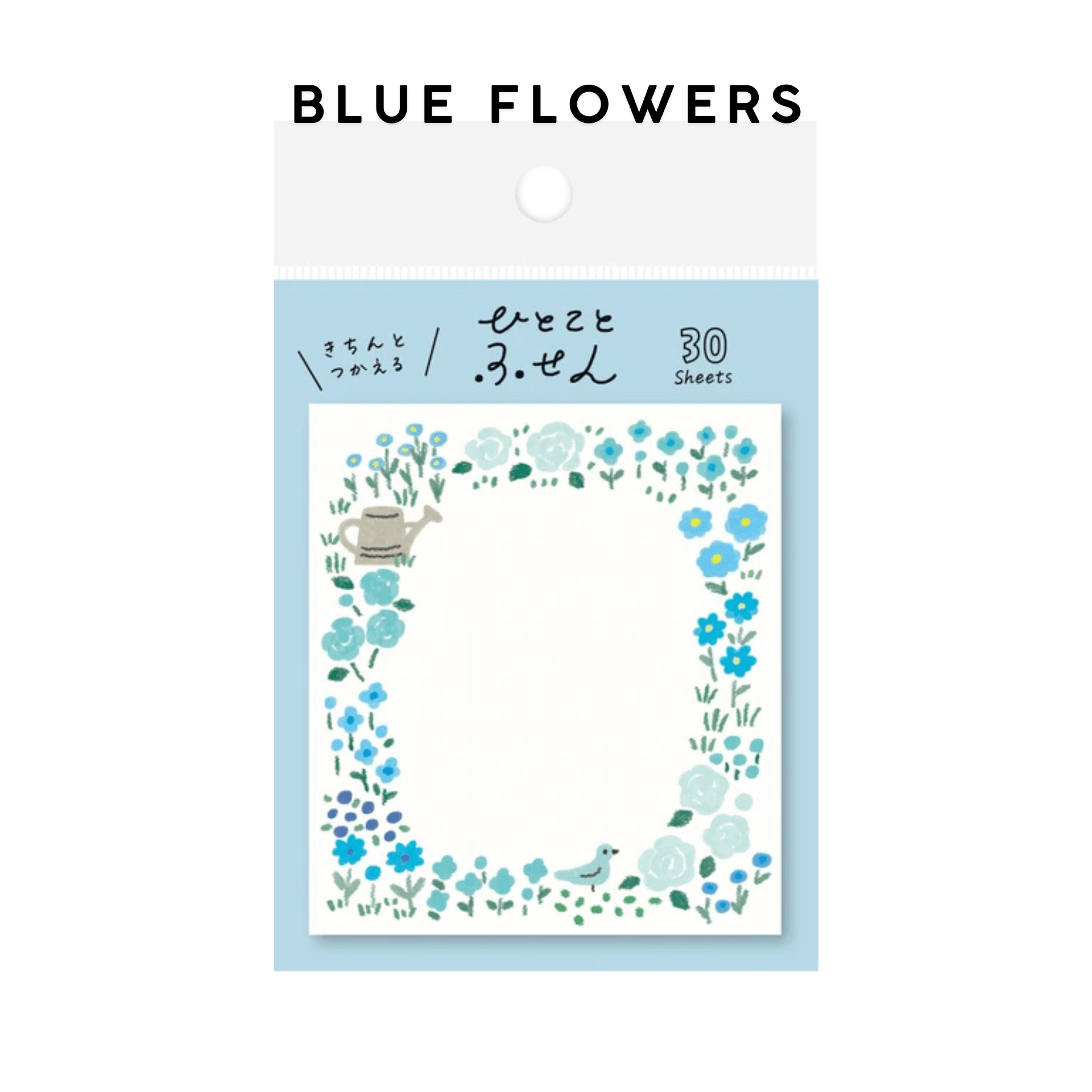 Furukawa Shiko Notes Blue Flowers Sticky Notes Hitokoto Fusen