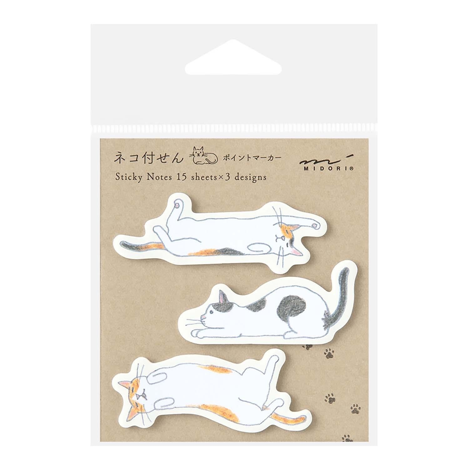 Midori Notes Sticky Notes Point Cats