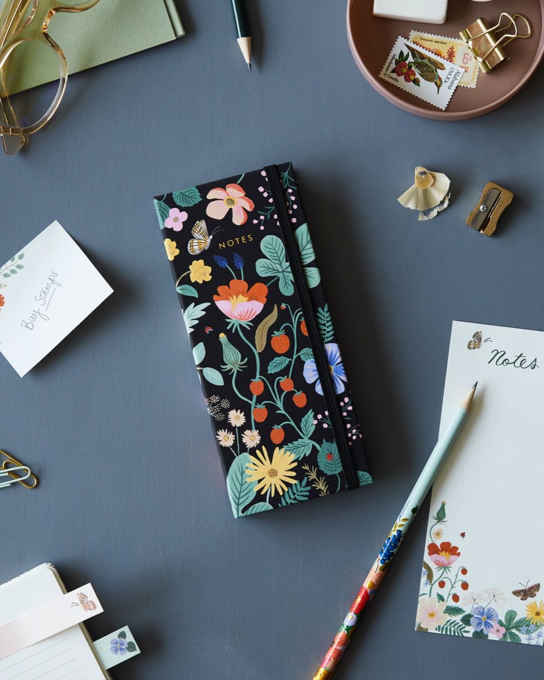 Rifle Paper Notes Sticky Notes Strawberry Fields