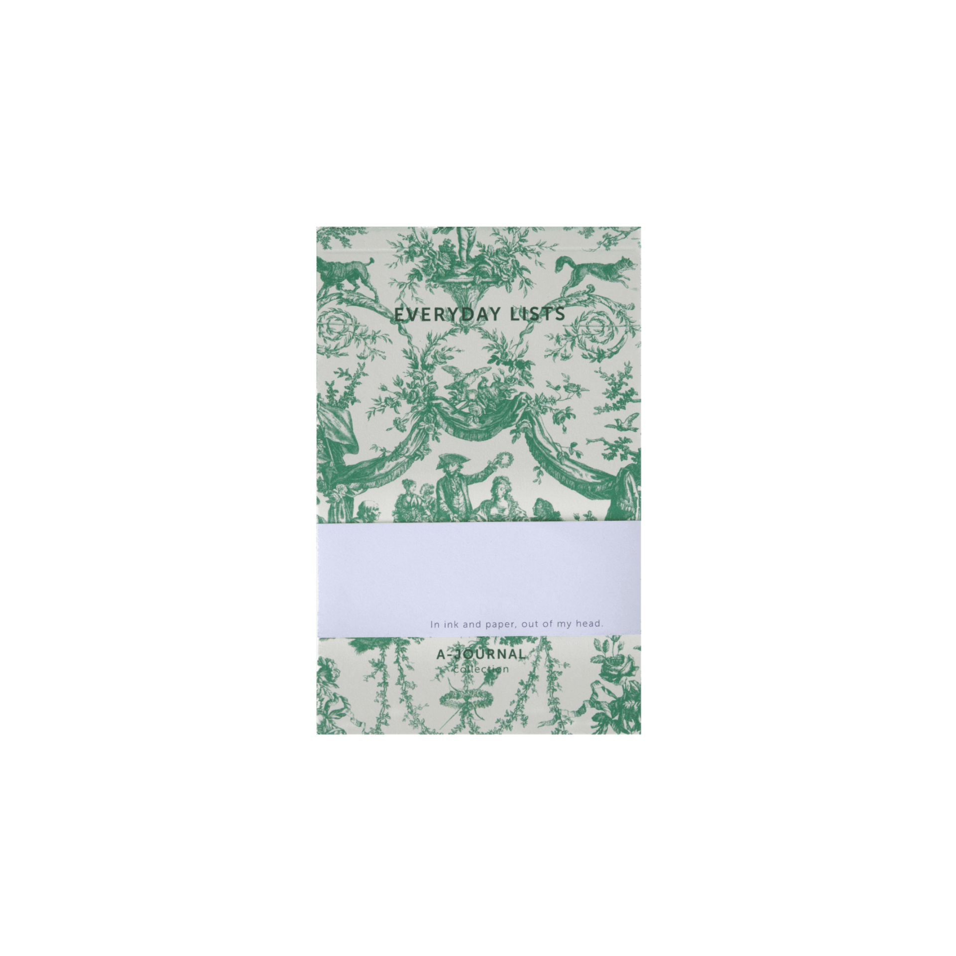 A-Journal Notes To Do List Bloc Toile de Jouy Green